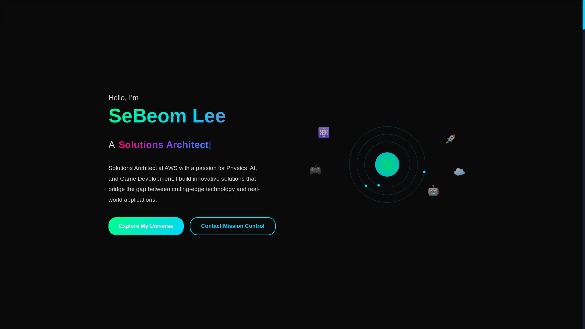 website screenshot of https://sebeomlee.com/