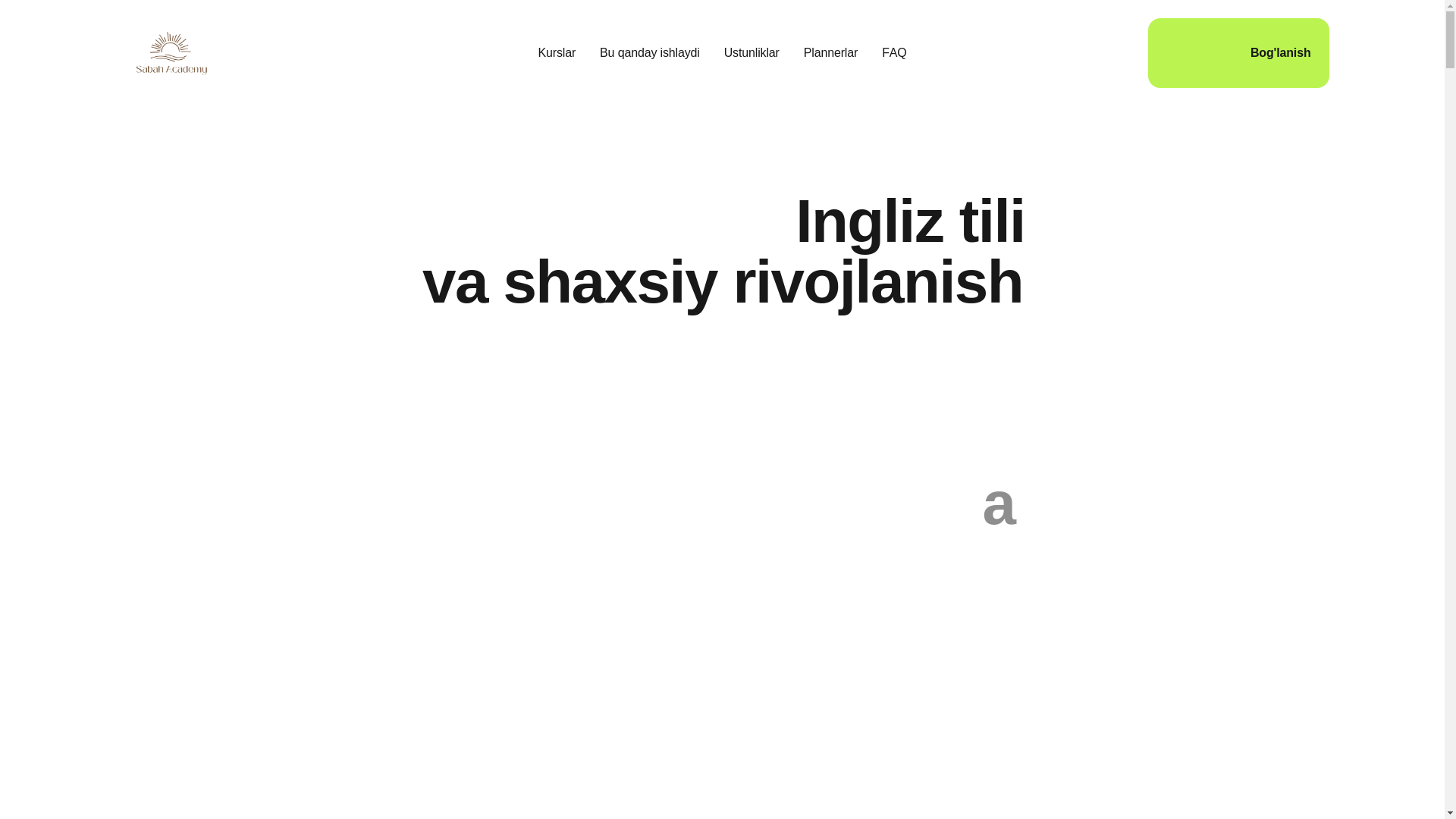 website screenshot of https://sabahacademy.uz/