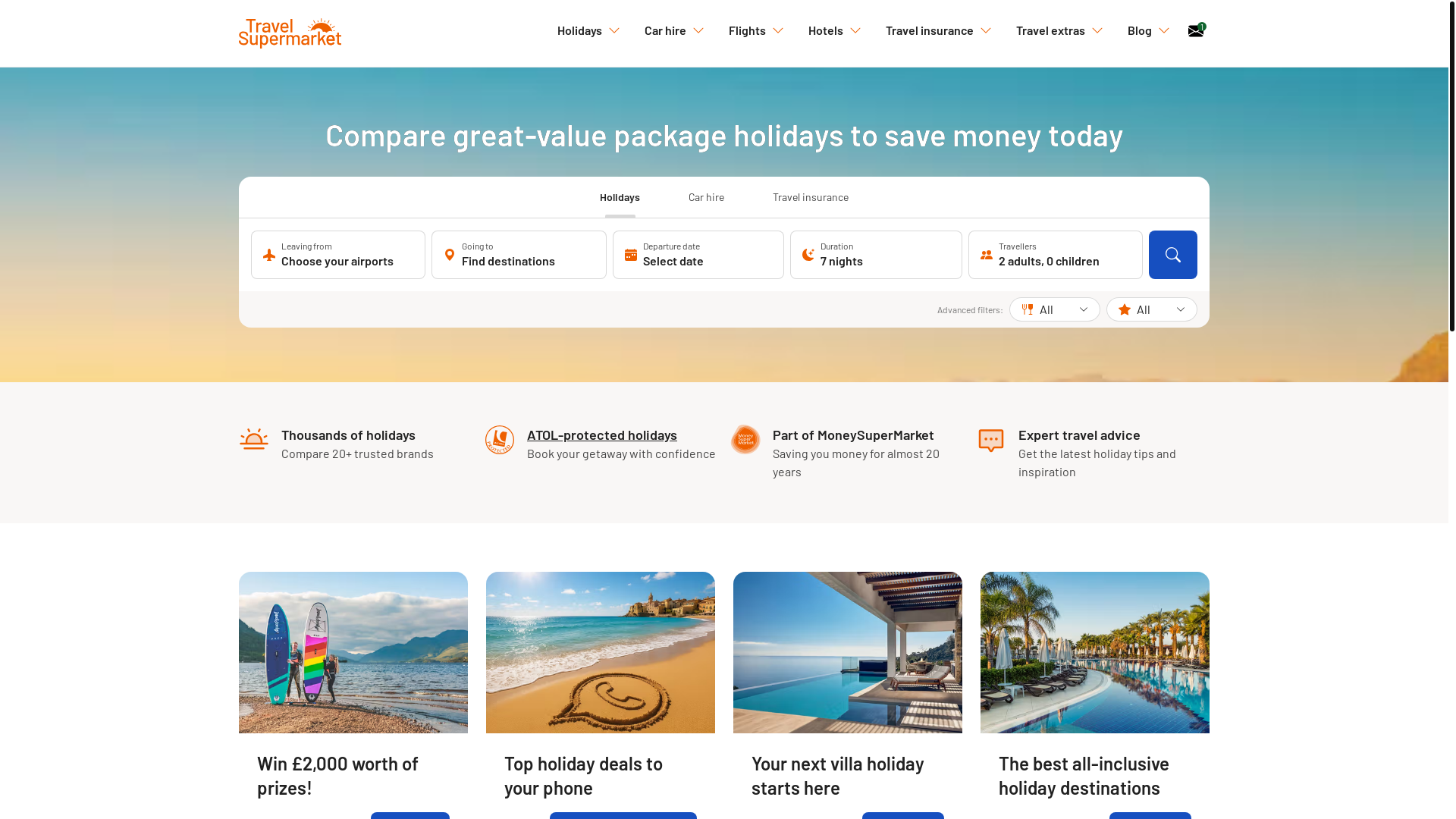 website screenshot of https://supersonic-travelsupermarket-website.pages.dev/