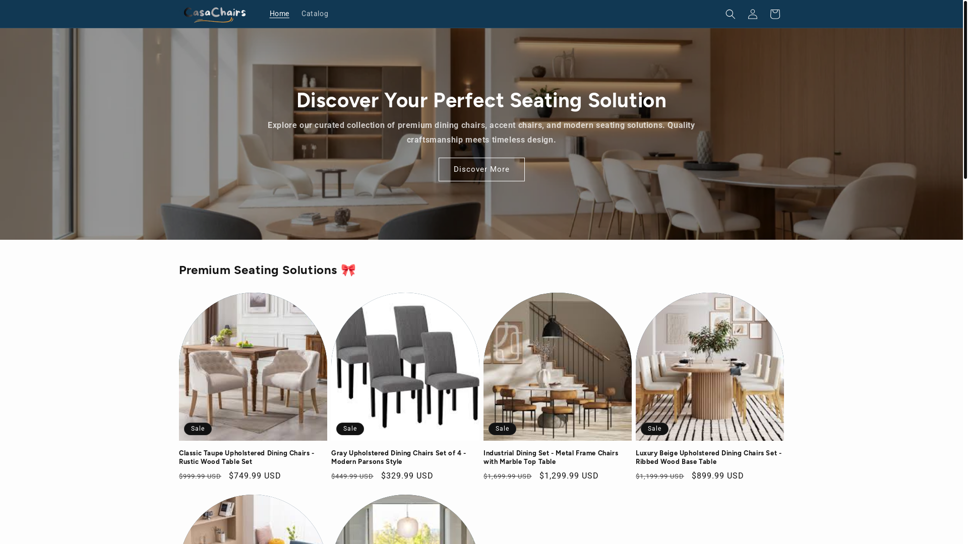 website screenshot of https://casachairs.shop/