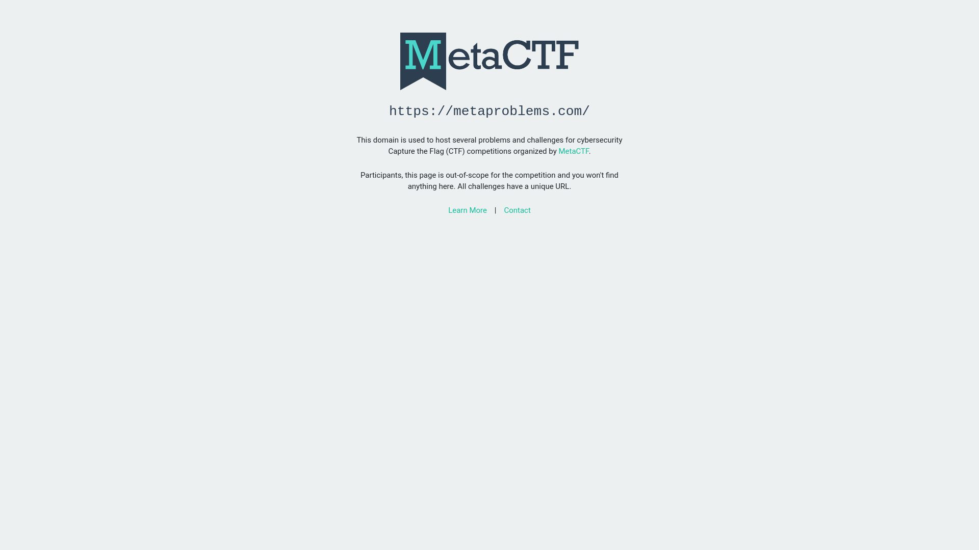 website screenshot of https://metaproblems.com/