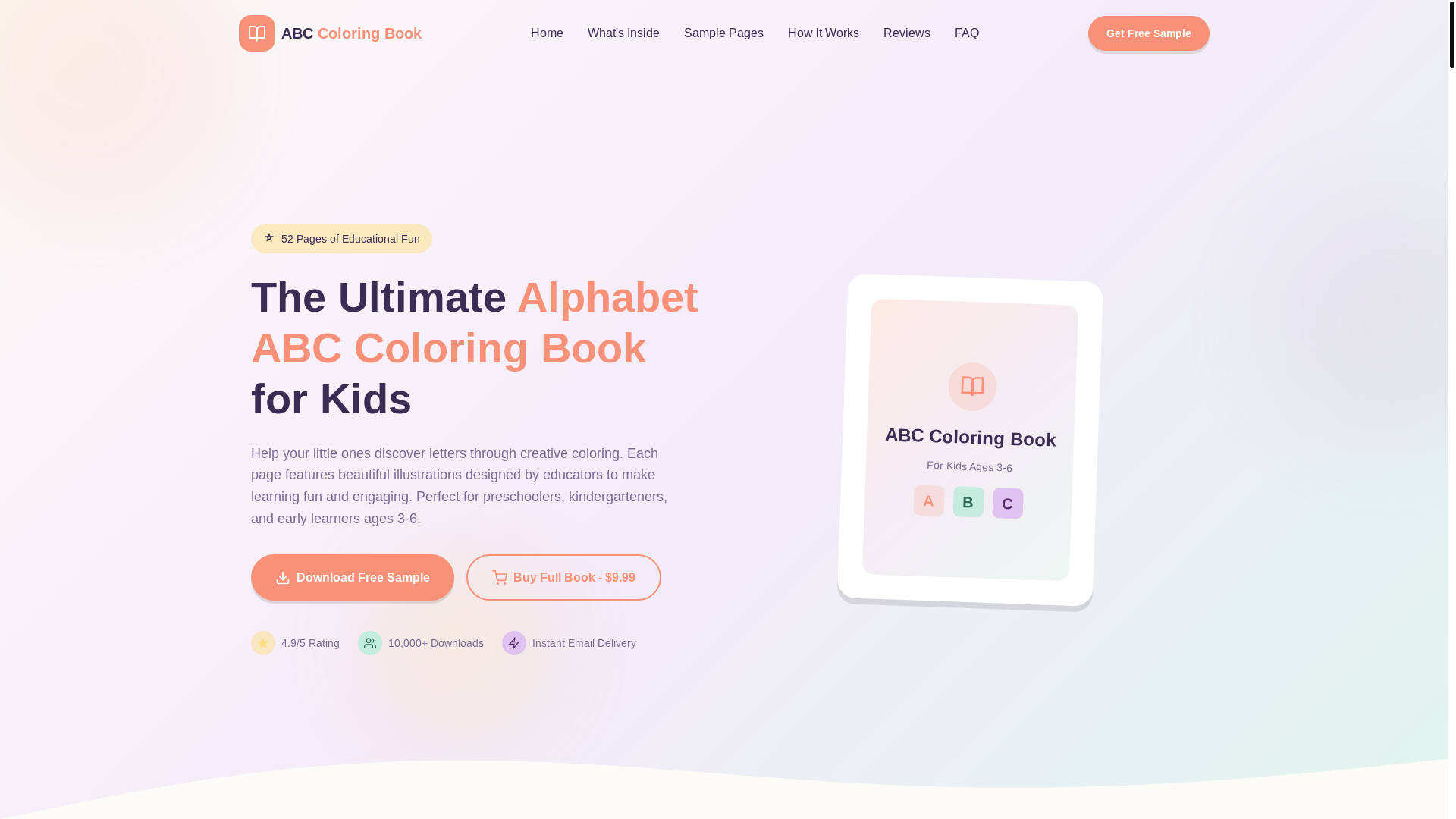 website screenshot of https://abccoloringbook.in/