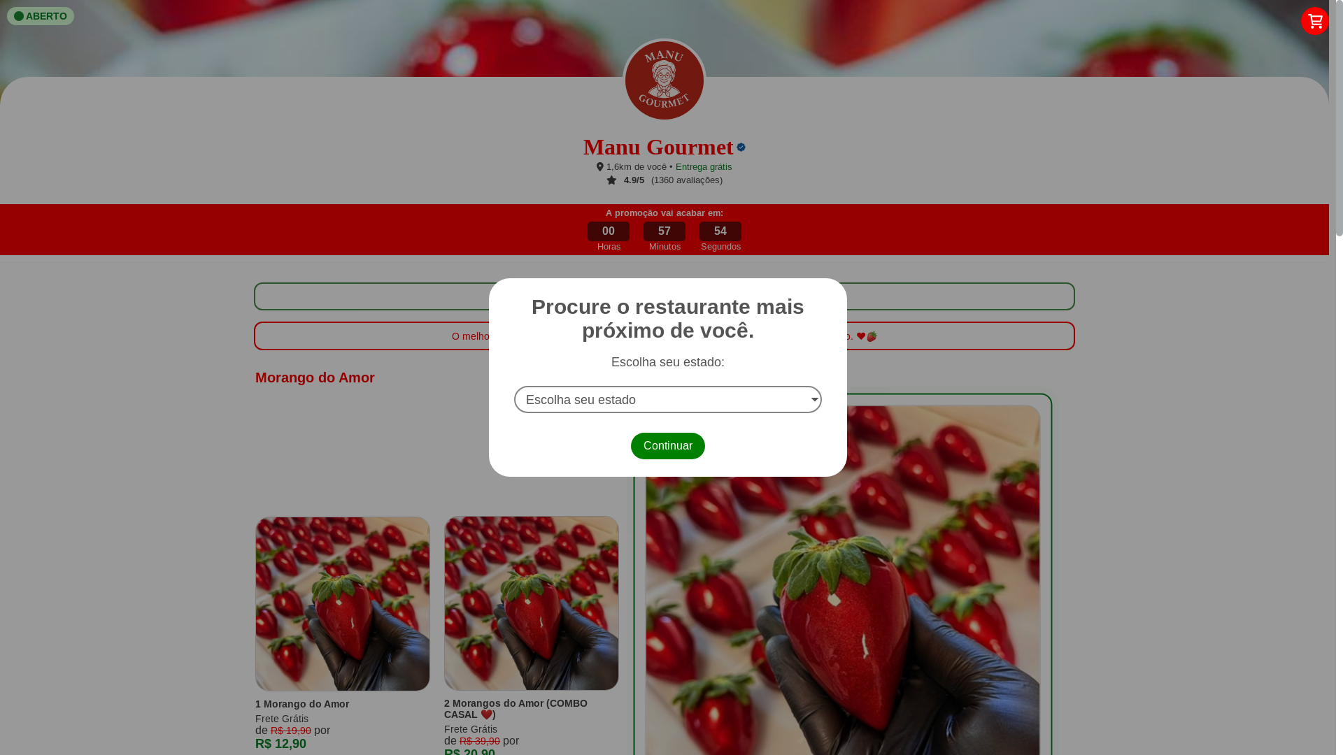 website screenshot of https://manugourmet.online/