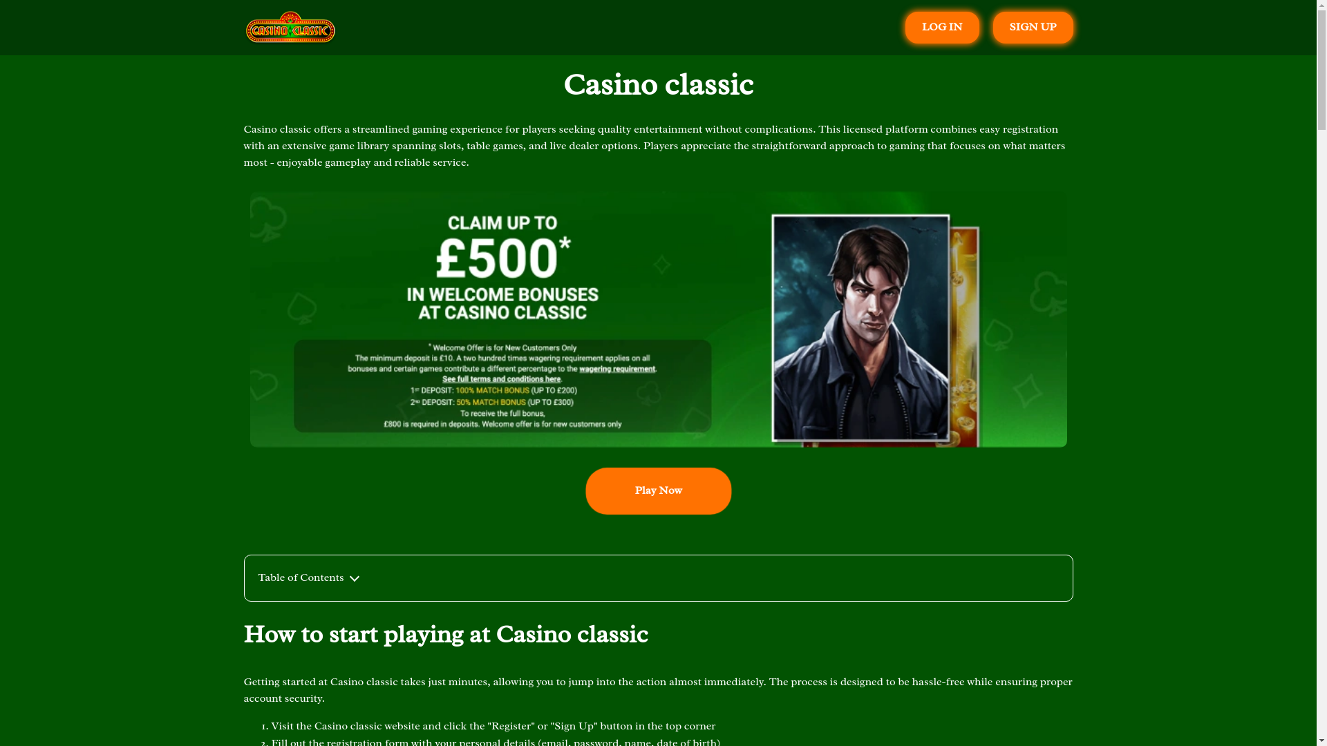 website screenshot of https://casinoclassic-uk.com/