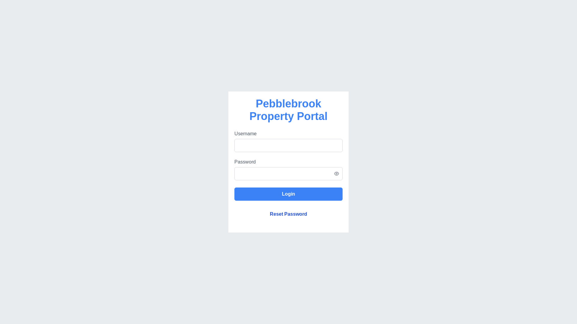website screenshot of https://pebblebrookpropertyportal.com/