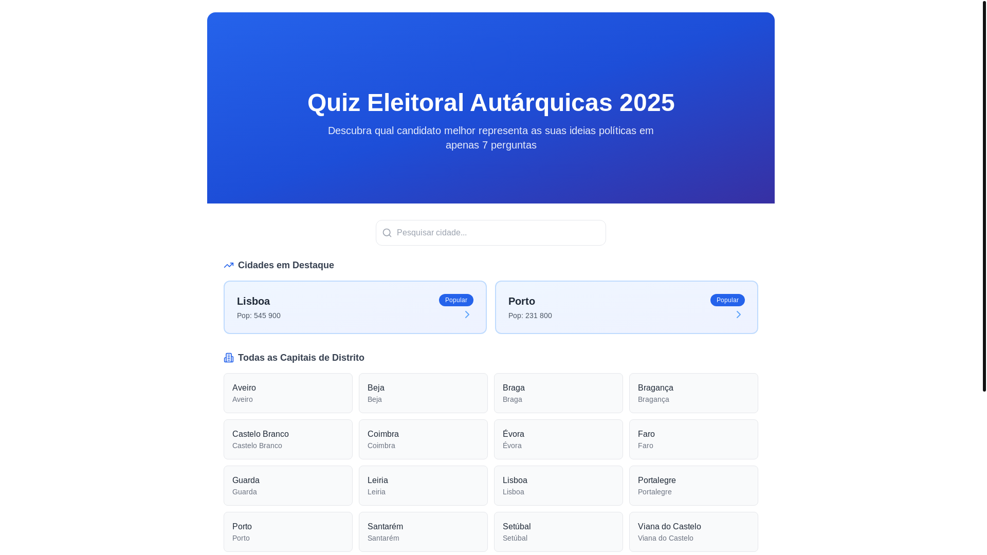 website screenshot of https://quiz-eleitoral.pages.dev/