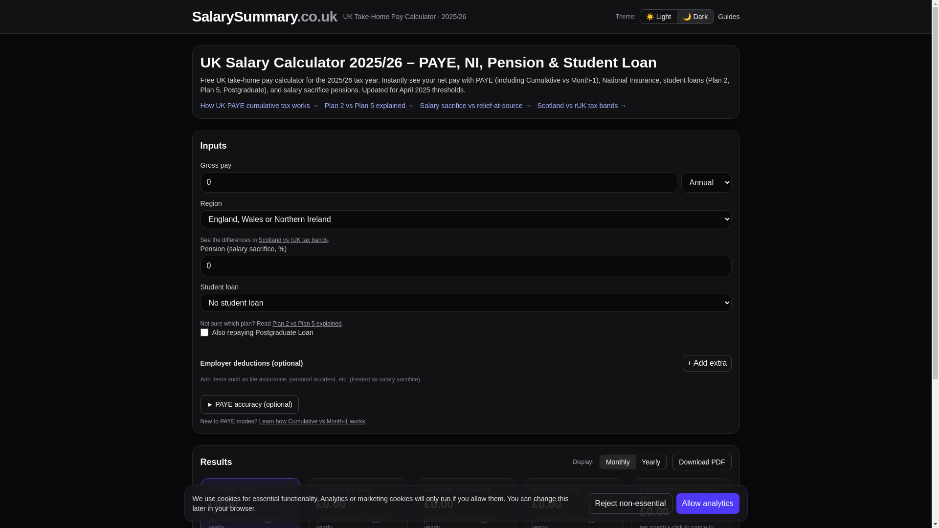 website screenshot of https://calculateyourmoney.pages.dev/