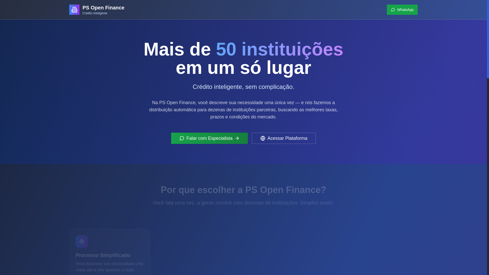 website screenshot of https://psopenfinance.net/