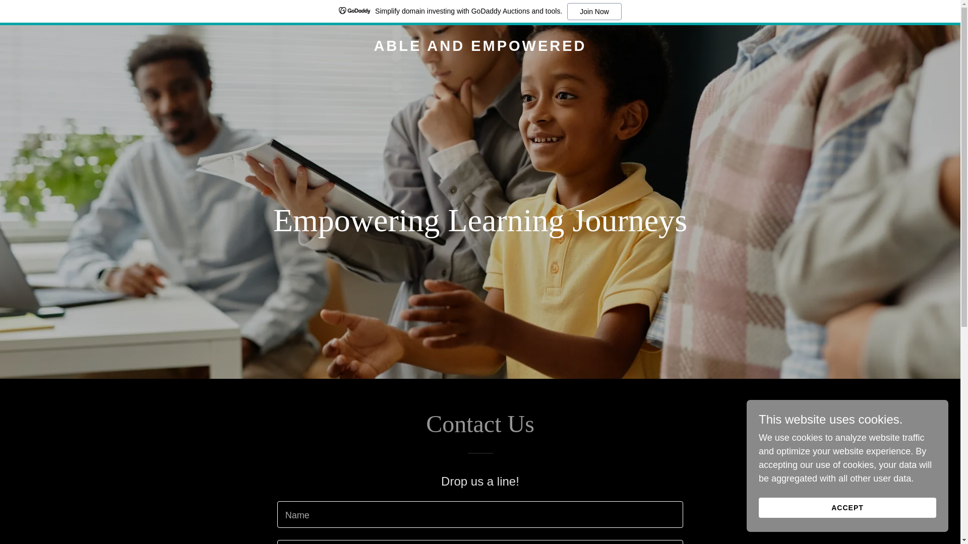 website screenshot of https://ableandempowered.org/