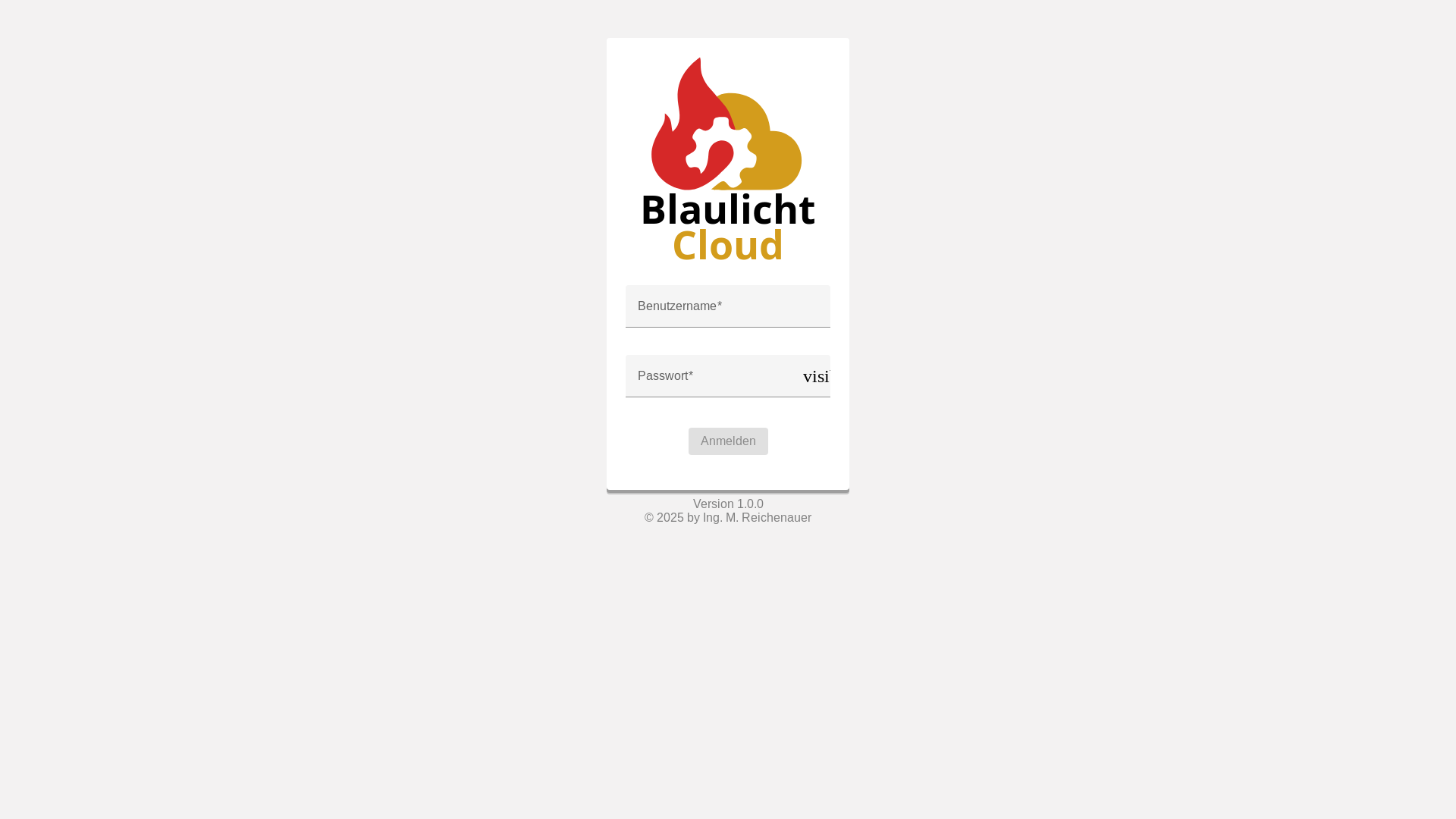 website screenshot of https://blaulichtcloud.at/