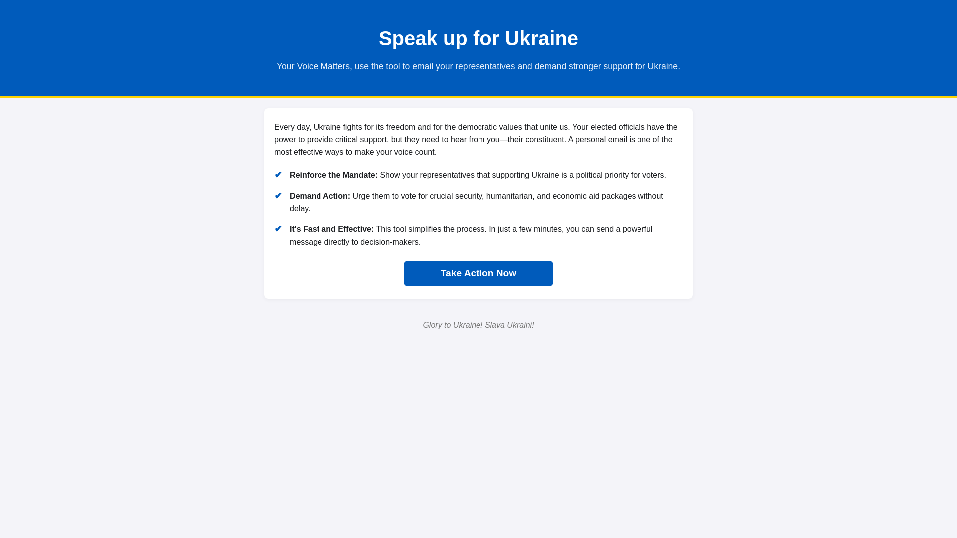 website screenshot of https://speak4ukraine.pages.dev/
