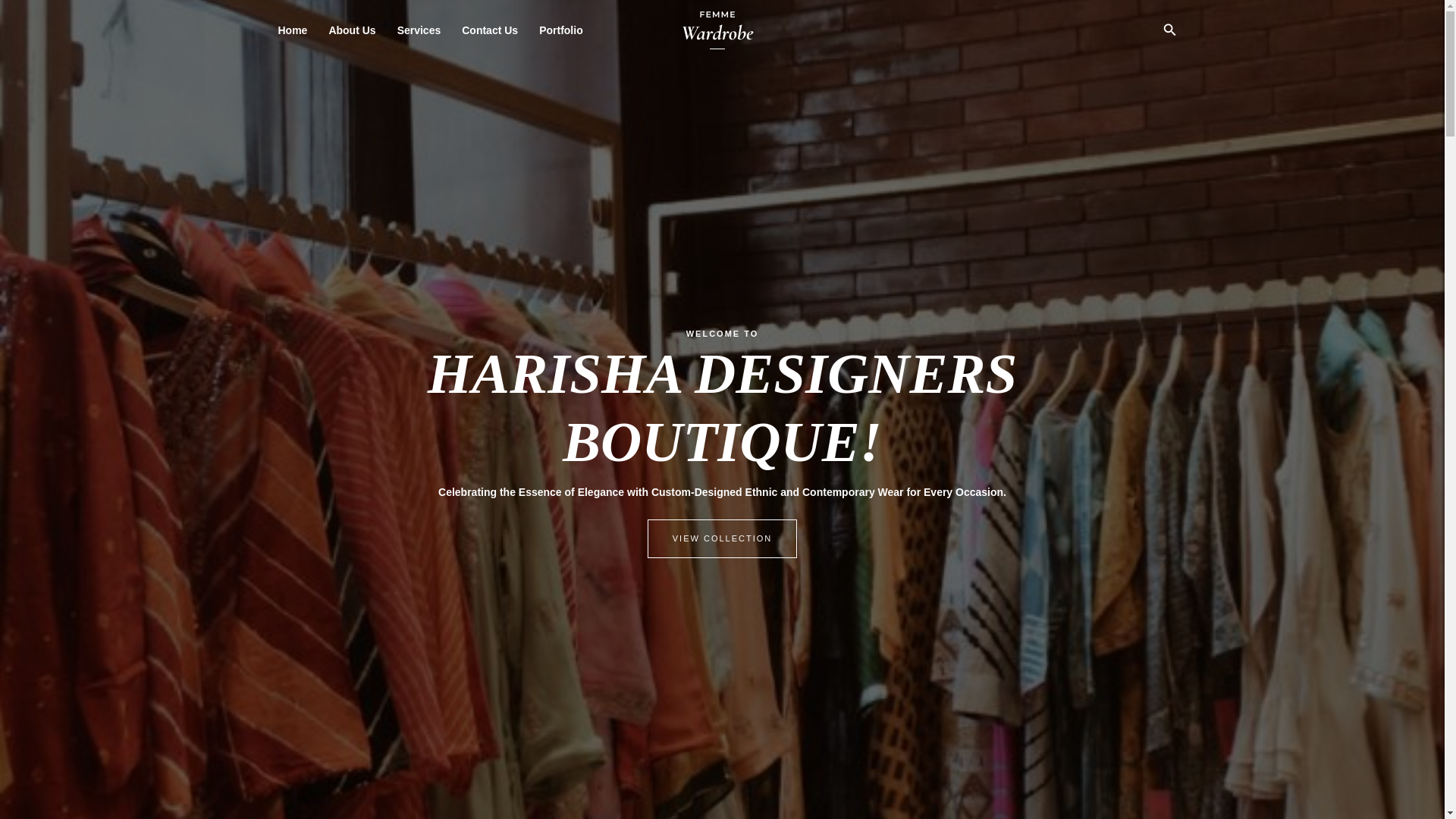 website screenshot of https://harishadesigner.boutique/