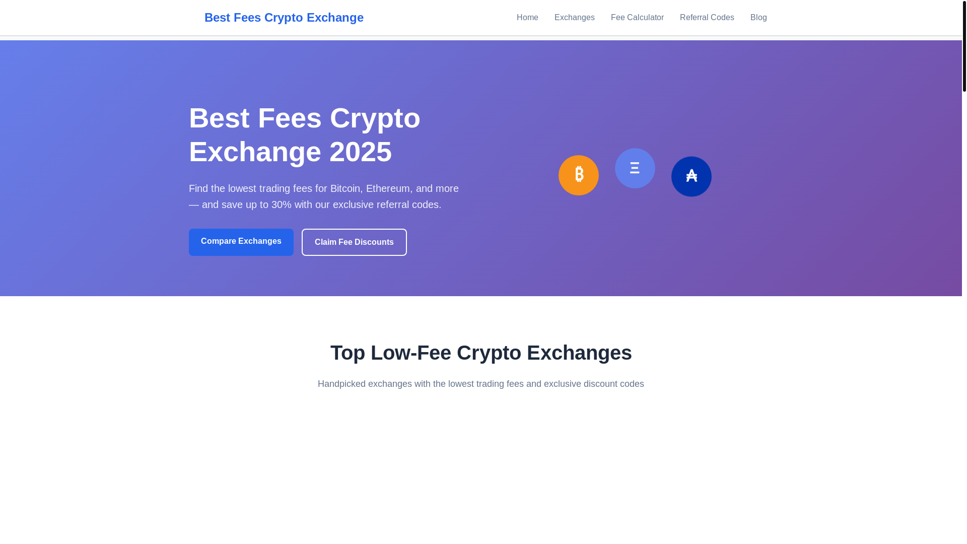 website screenshot of https://bestfeescryptoexchangecom.pages.dev/
