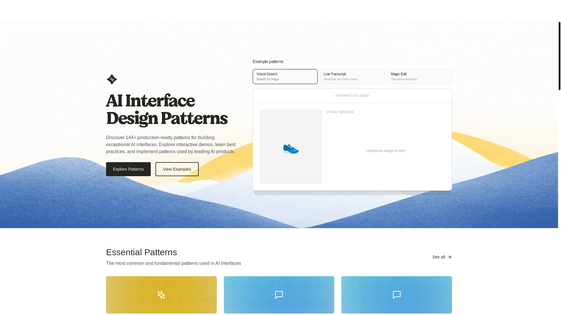 website screenshot of https://www.aiuxplayground.com