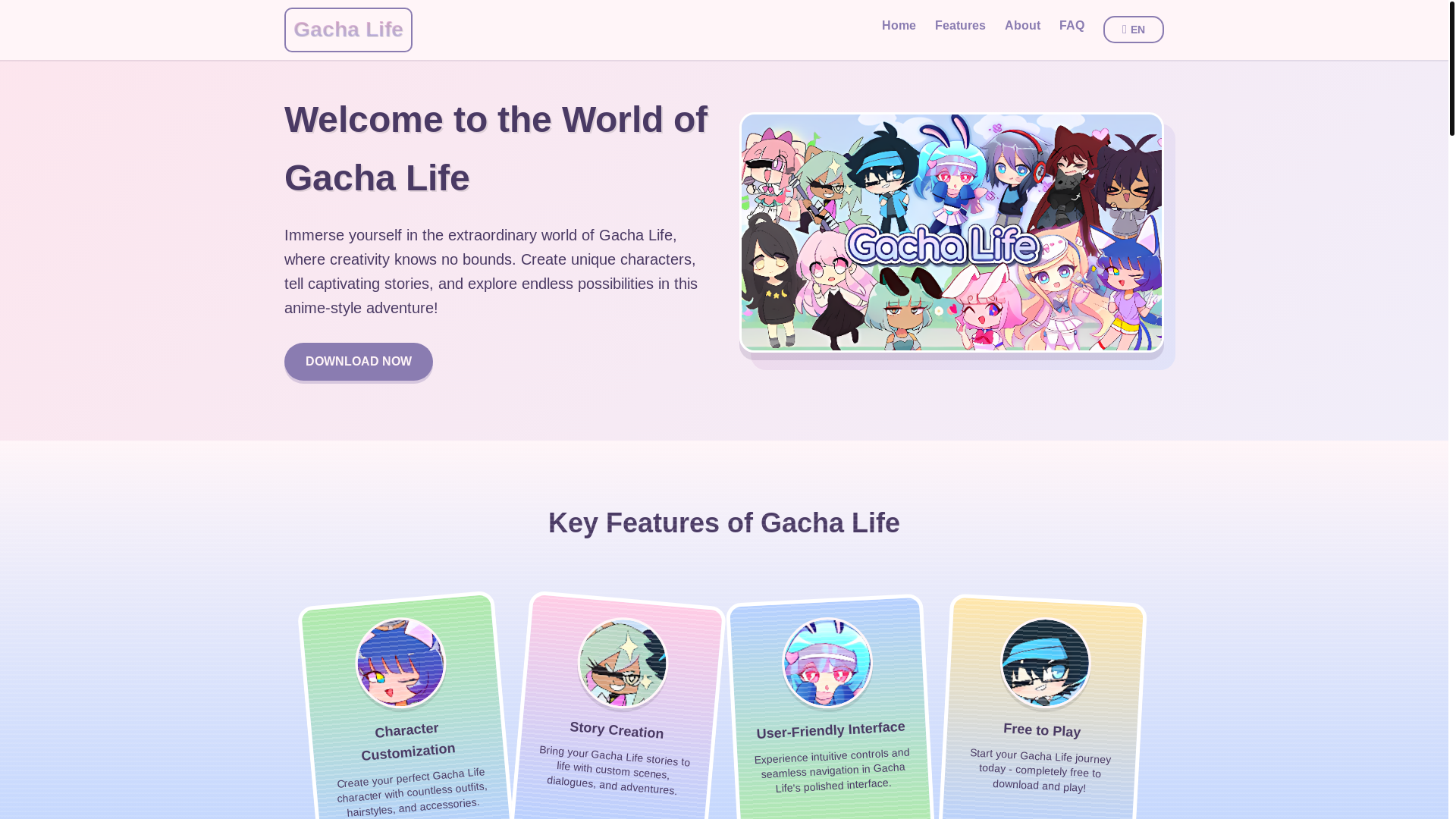 website screenshot of https://gachalife.pages.dev/