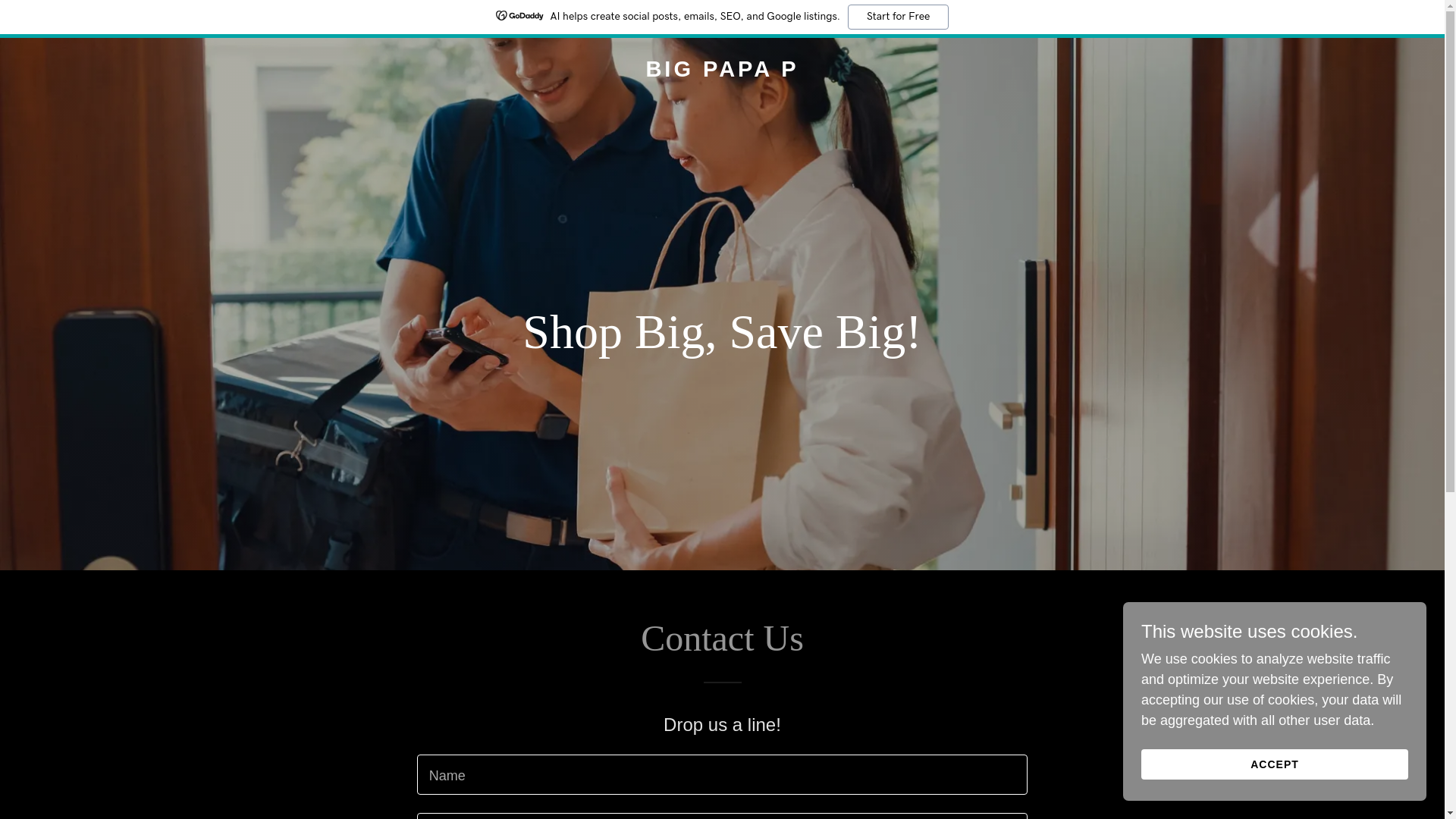 website screenshot of https://bigpapap.shop/