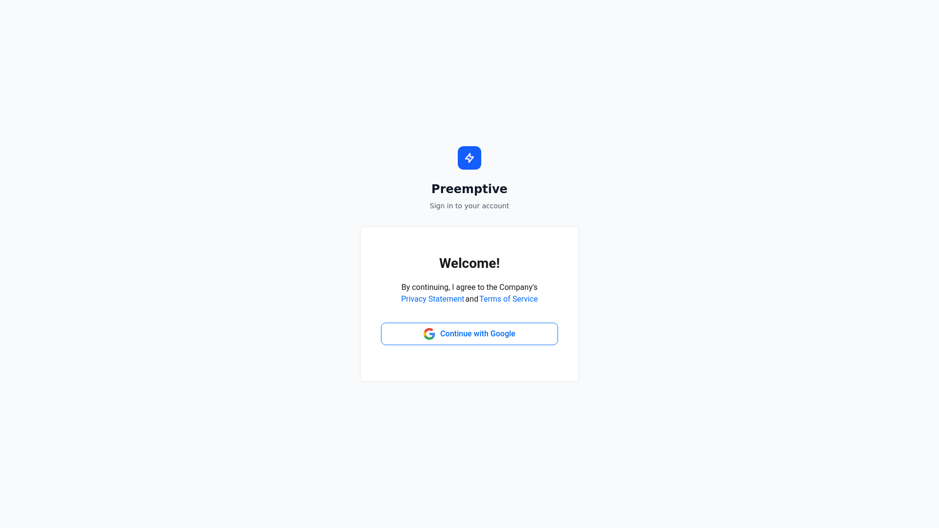 website screenshot of https://preemptive.fyi/