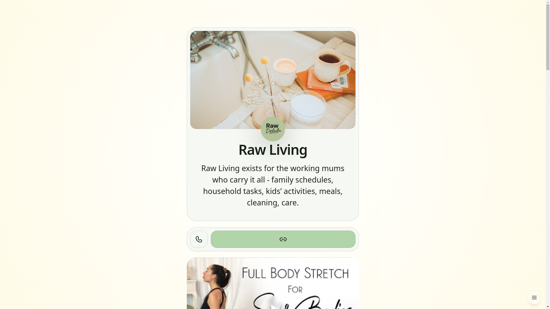 website screenshot of https://rawliving.au/