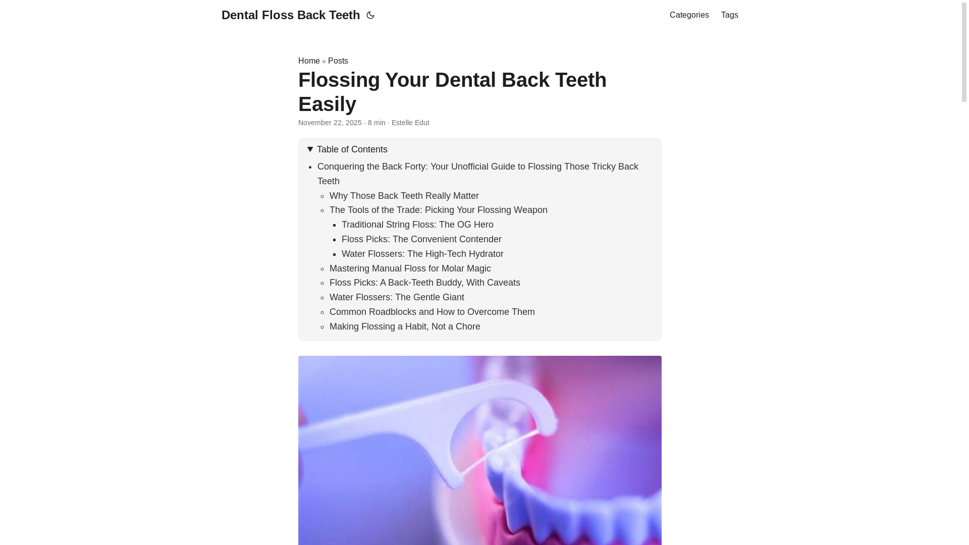 website screenshot of https://dentalflossbackteeth3.pages.dev/
