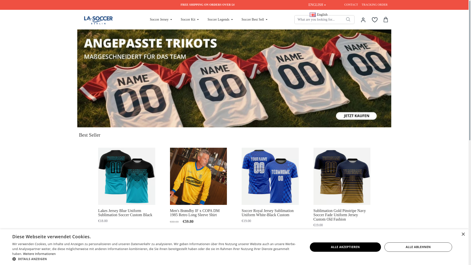 website screenshot of https://lasoccer.de/