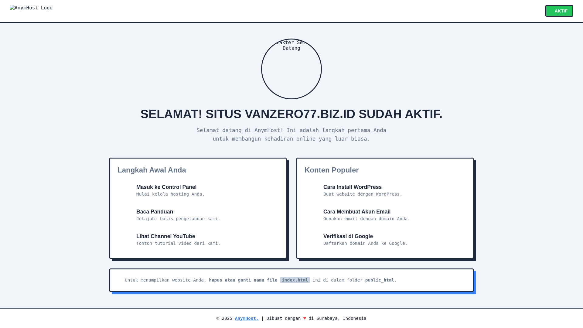website screenshot of https://vanzero77.biz.id/