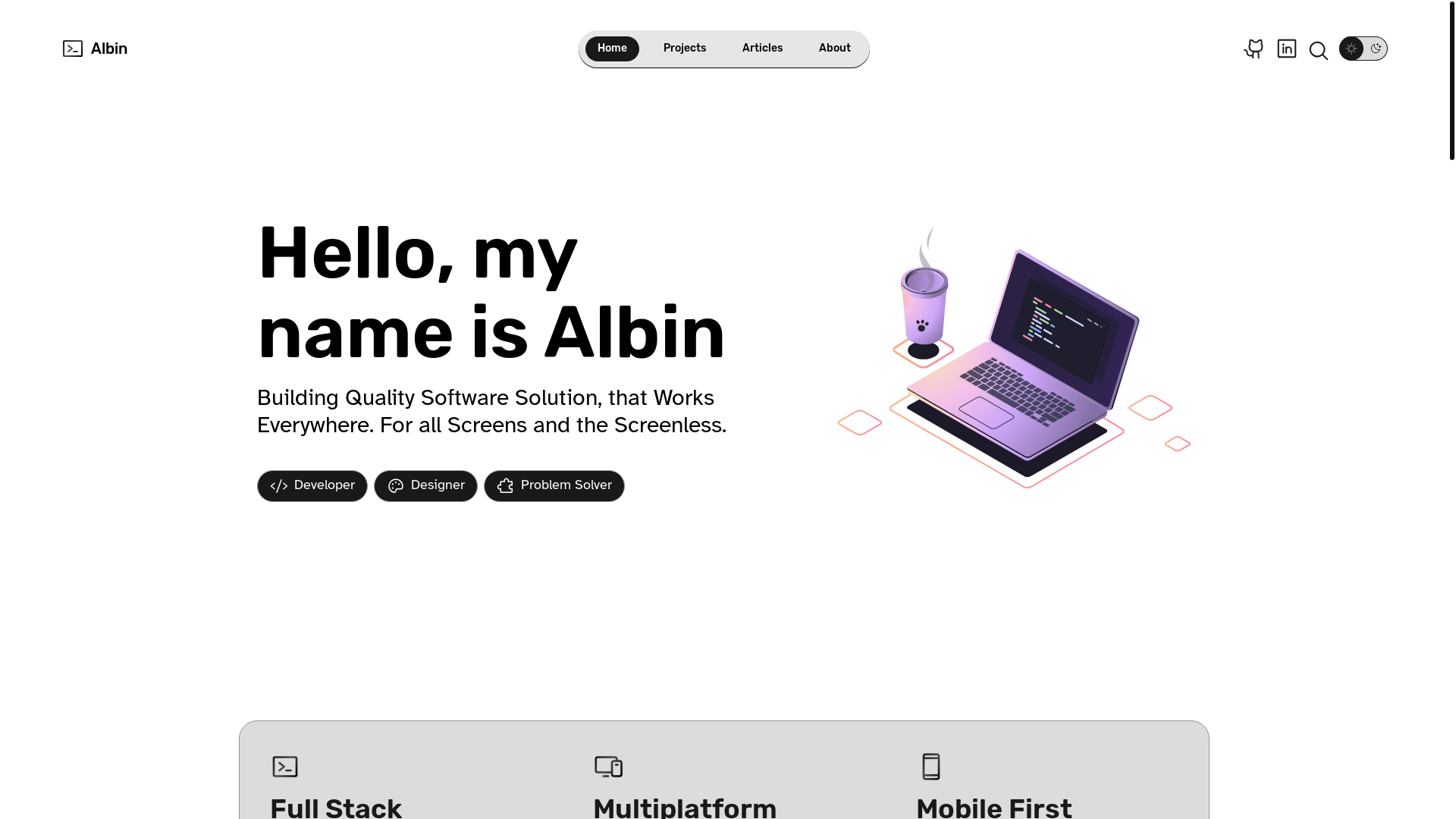 website screenshot of https://mdalbinhossain.pages.dev/