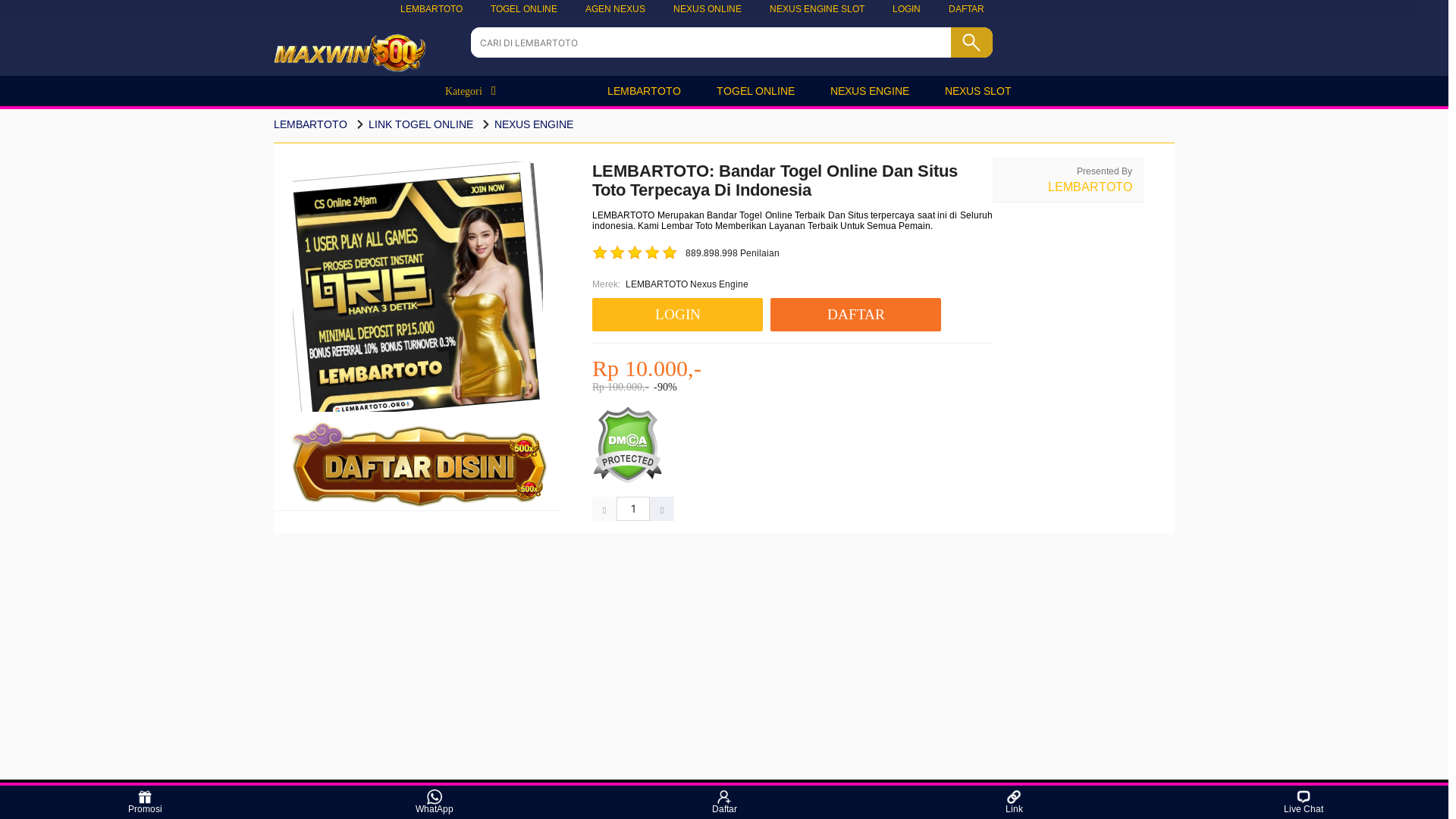 website screenshot of https://lembartoto.org/