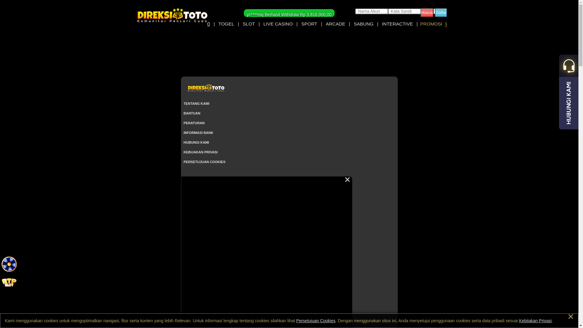 website screenshot of https://direksitoto26k.com/