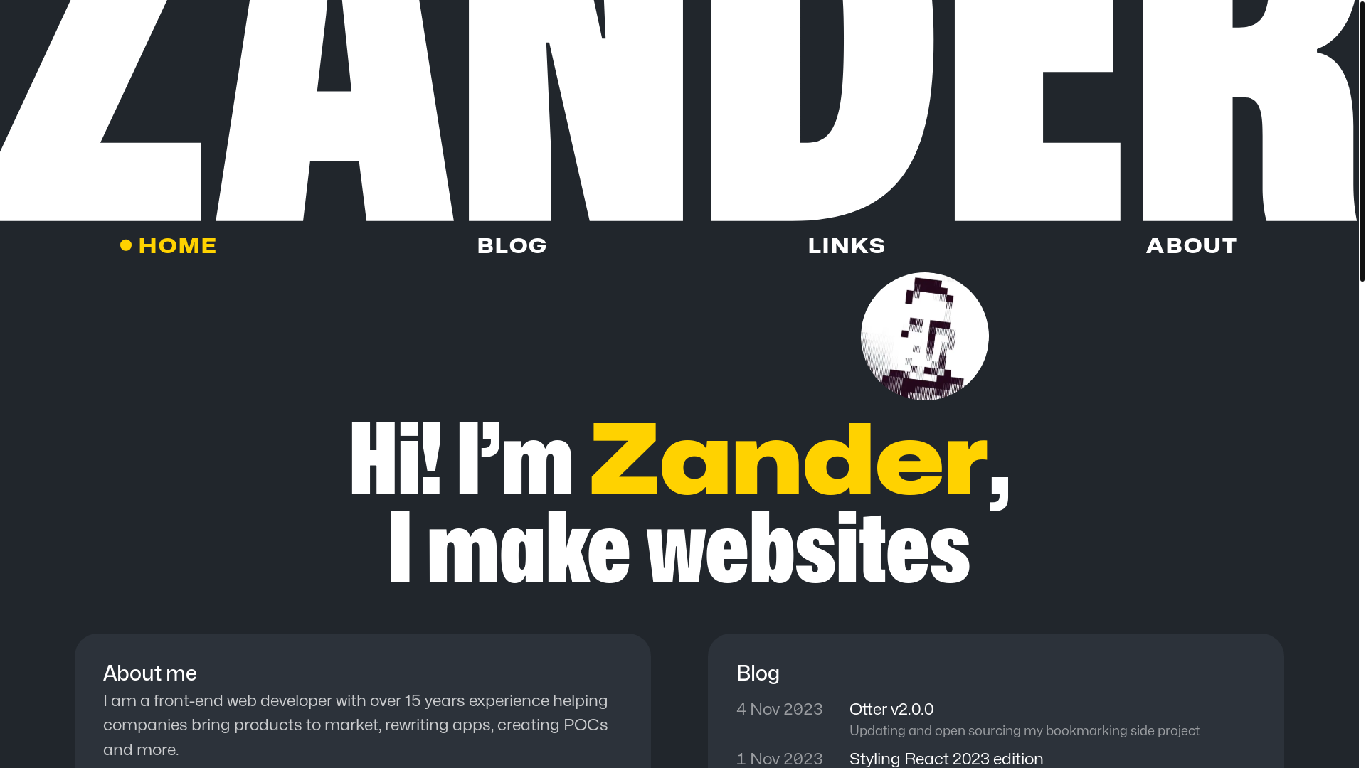website screenshot of https://zander-wtf.pages.dev/