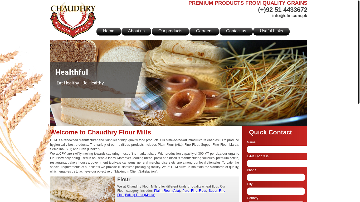 website screenshot of https://cfm.com.pk/