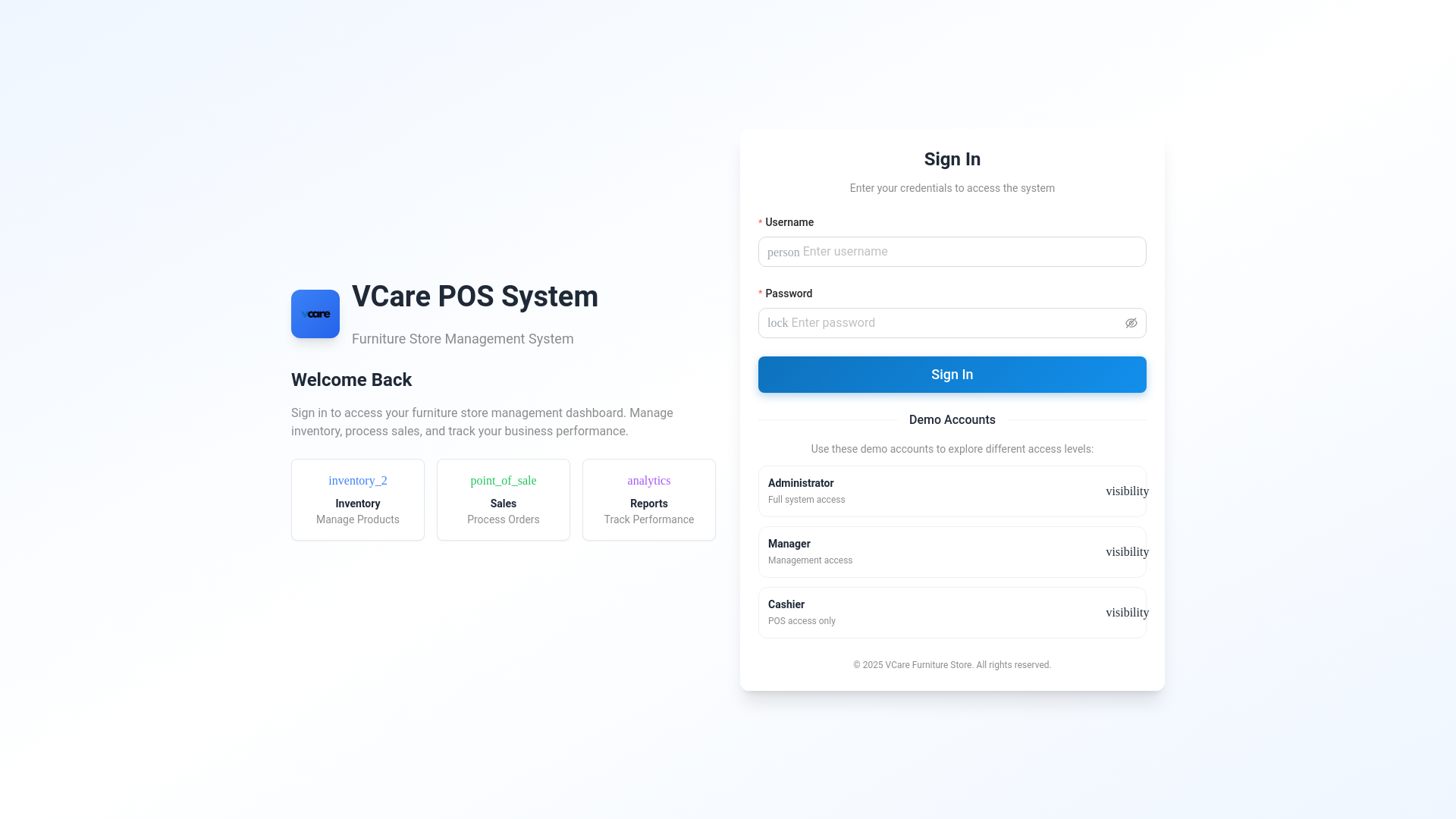 website screenshot of https://vcarepos-v2.pages.dev/