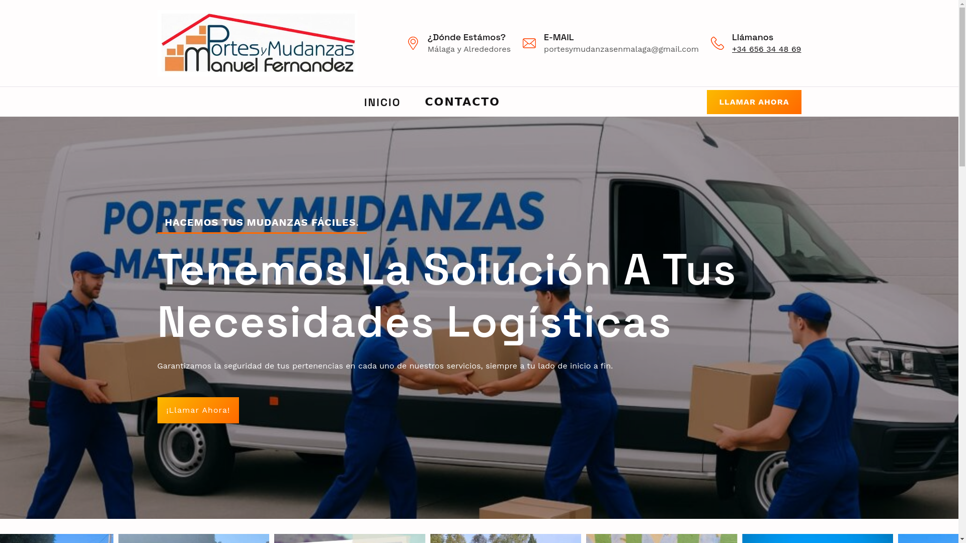 website screenshot of https://portesymudanzasenmalaga.es/