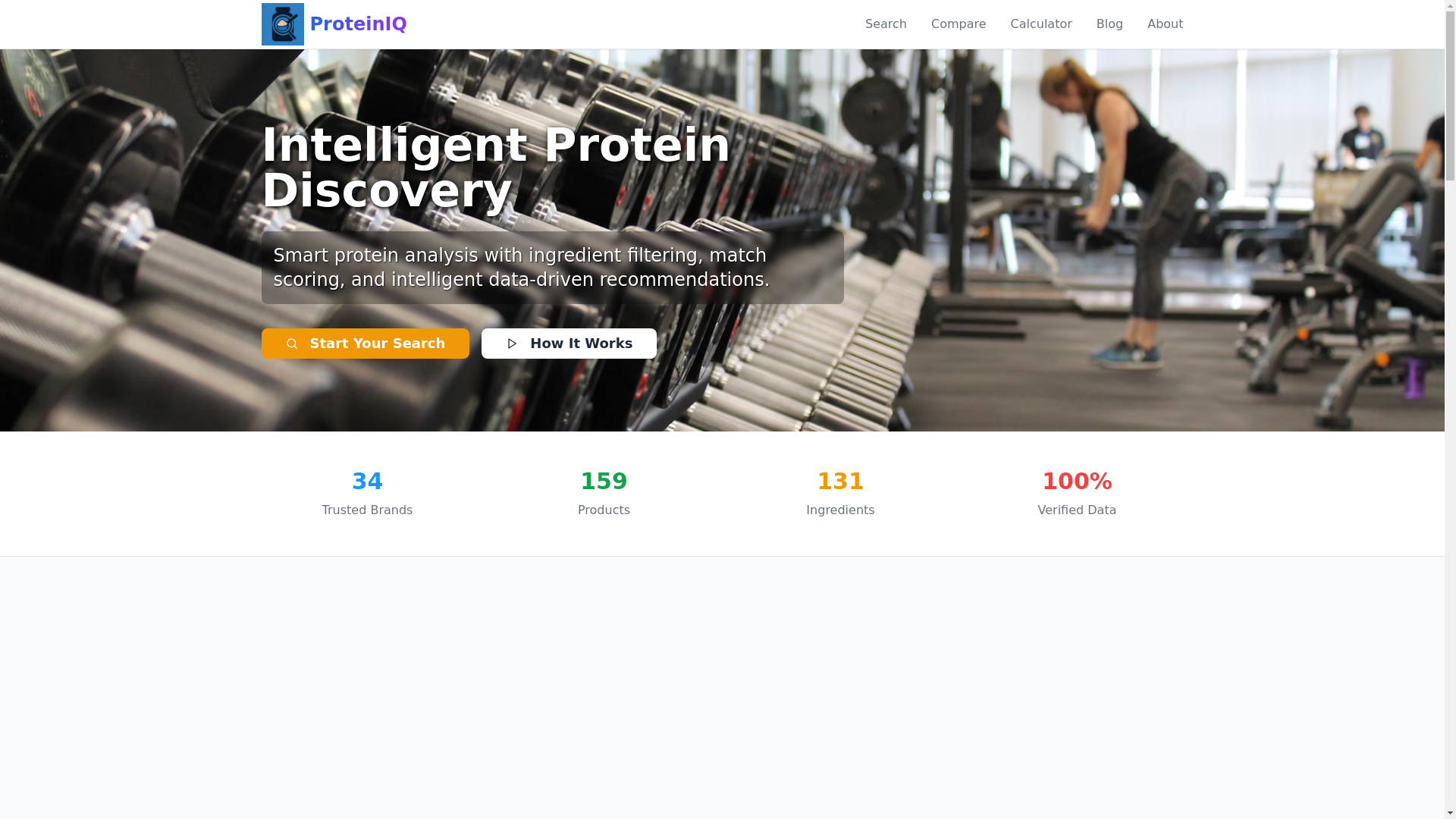 website screenshot of https://proteiniq.net/