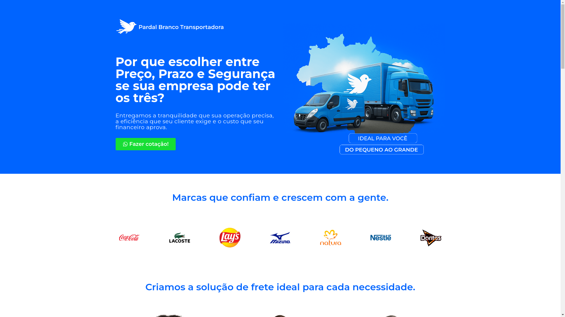 website screenshot of https://pardalbranco.com/