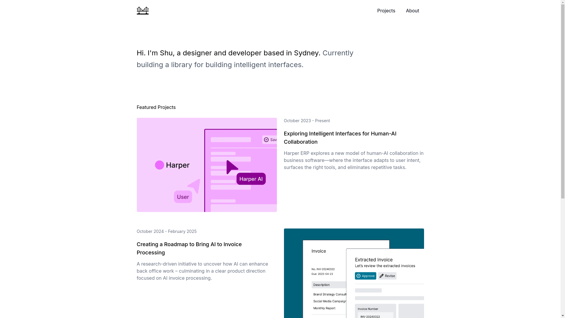website screenshot of https://shutakahashi.com/