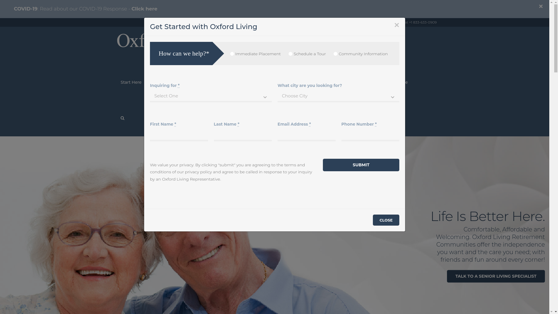 website screenshot of http://www.oxfordliving.ca/