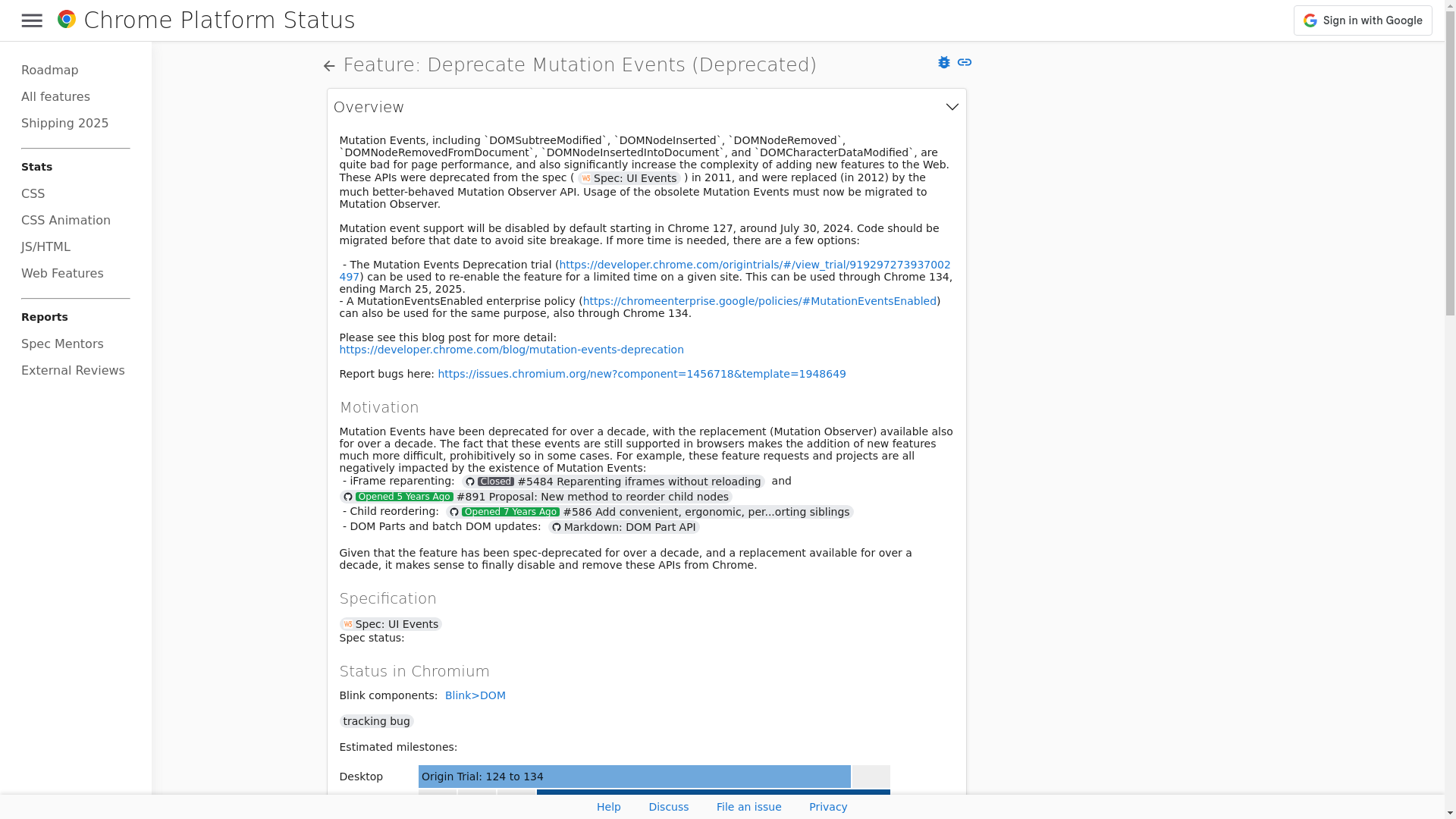 website screenshot of https://chromestatus.com/feature/5083947249172480