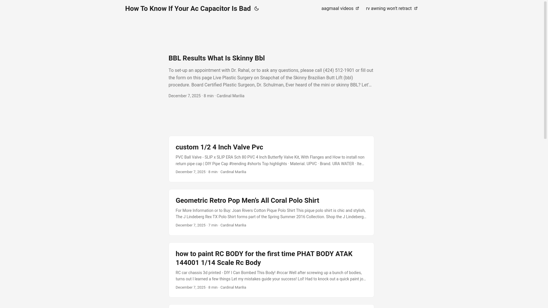 website screenshot of https://howtoknowifyouraccapacitorisbad.pages.dev/