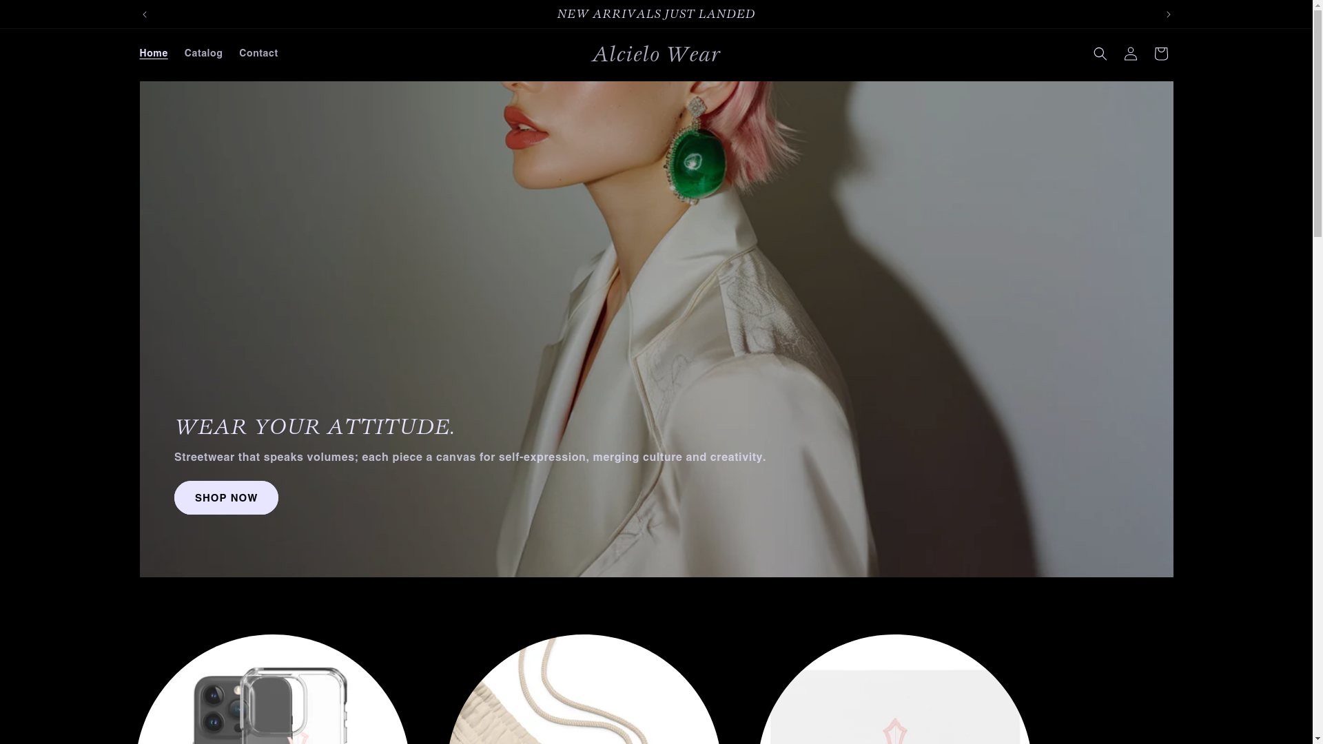 website screenshot of https://alcielowear.com/