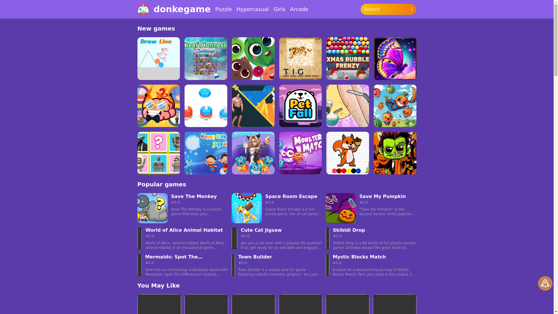 website screenshot of https://donkegame.com/