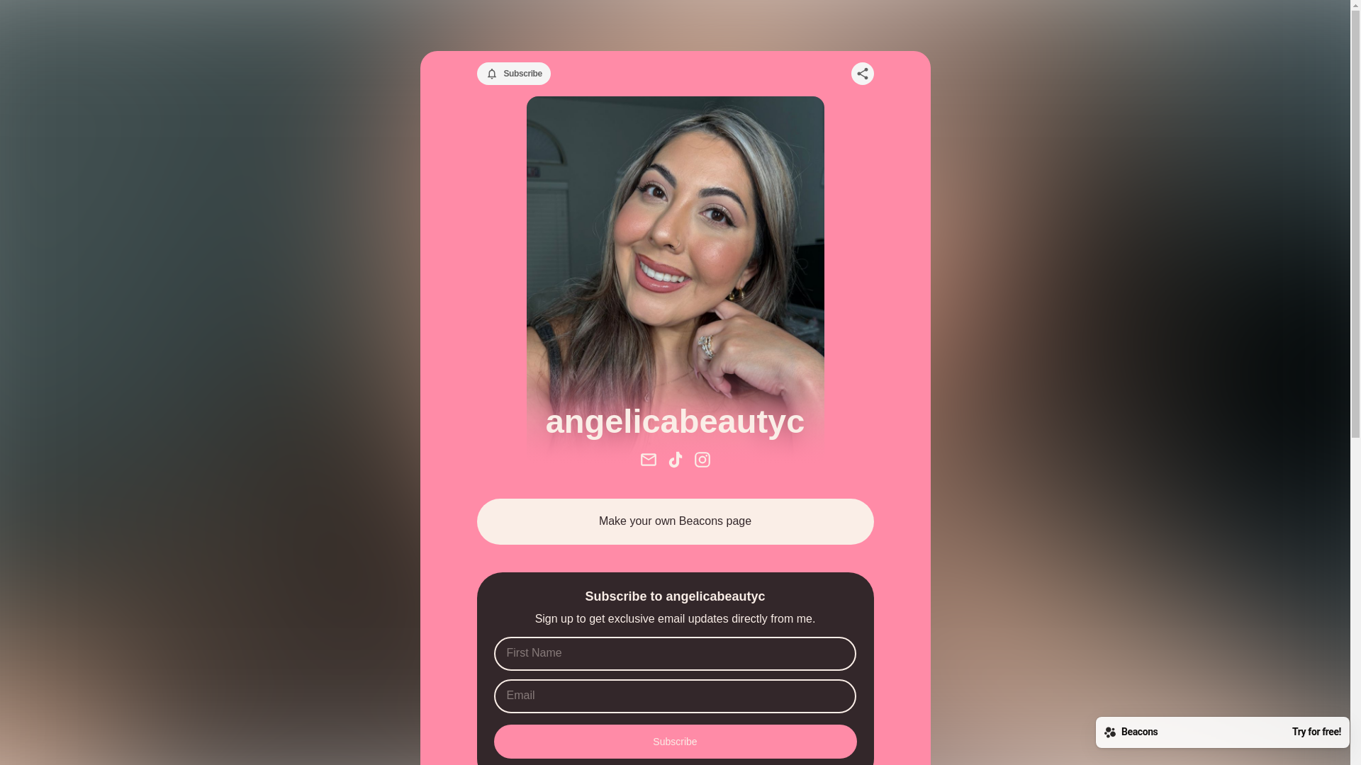 website screenshot of https://angelicabeautyc.com/