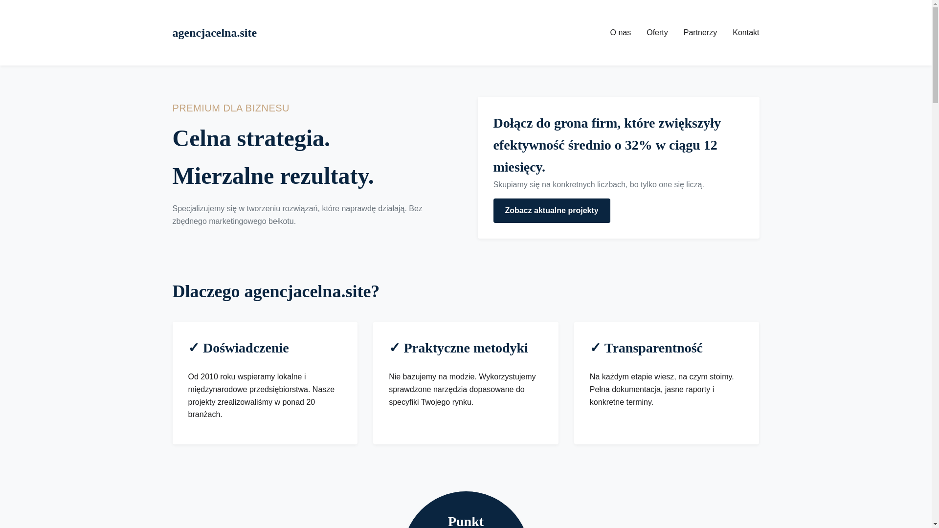 website screenshot of https://agencjacelna.site/