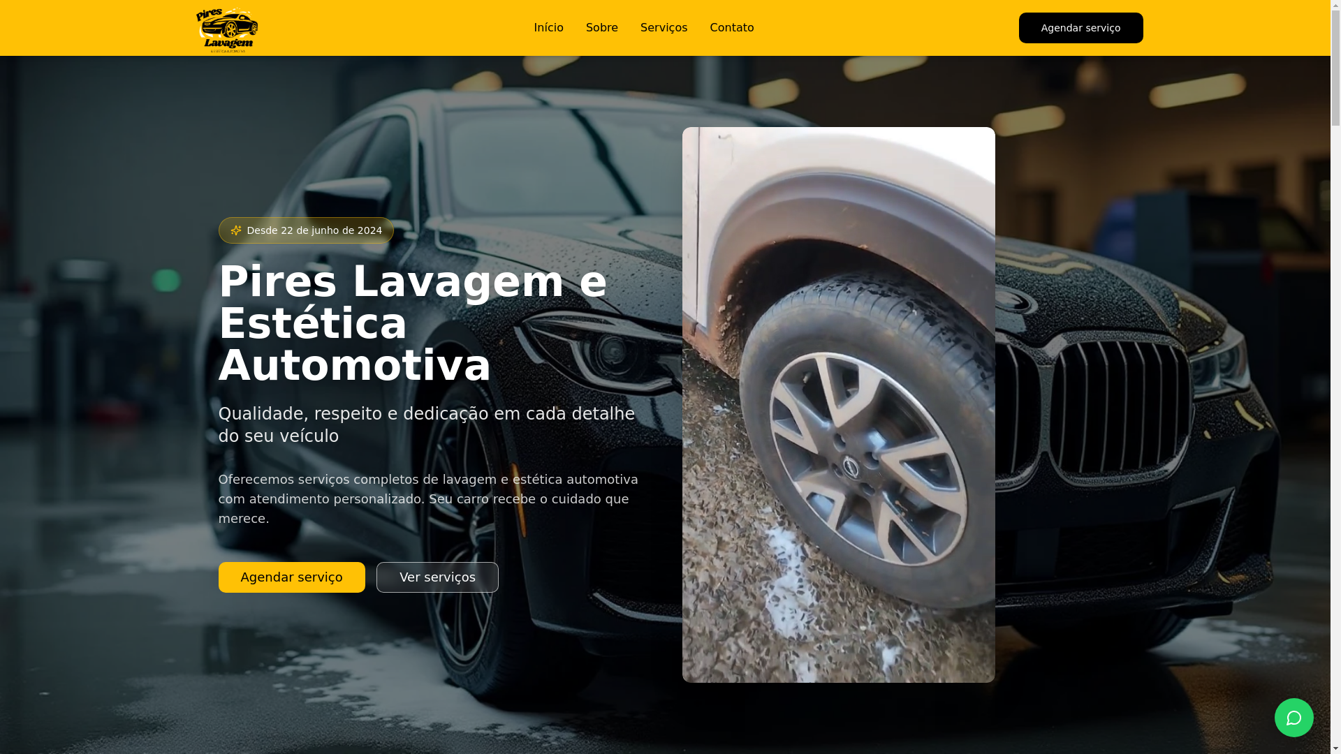 website screenshot of https://pireslavagemestetica.com.br/