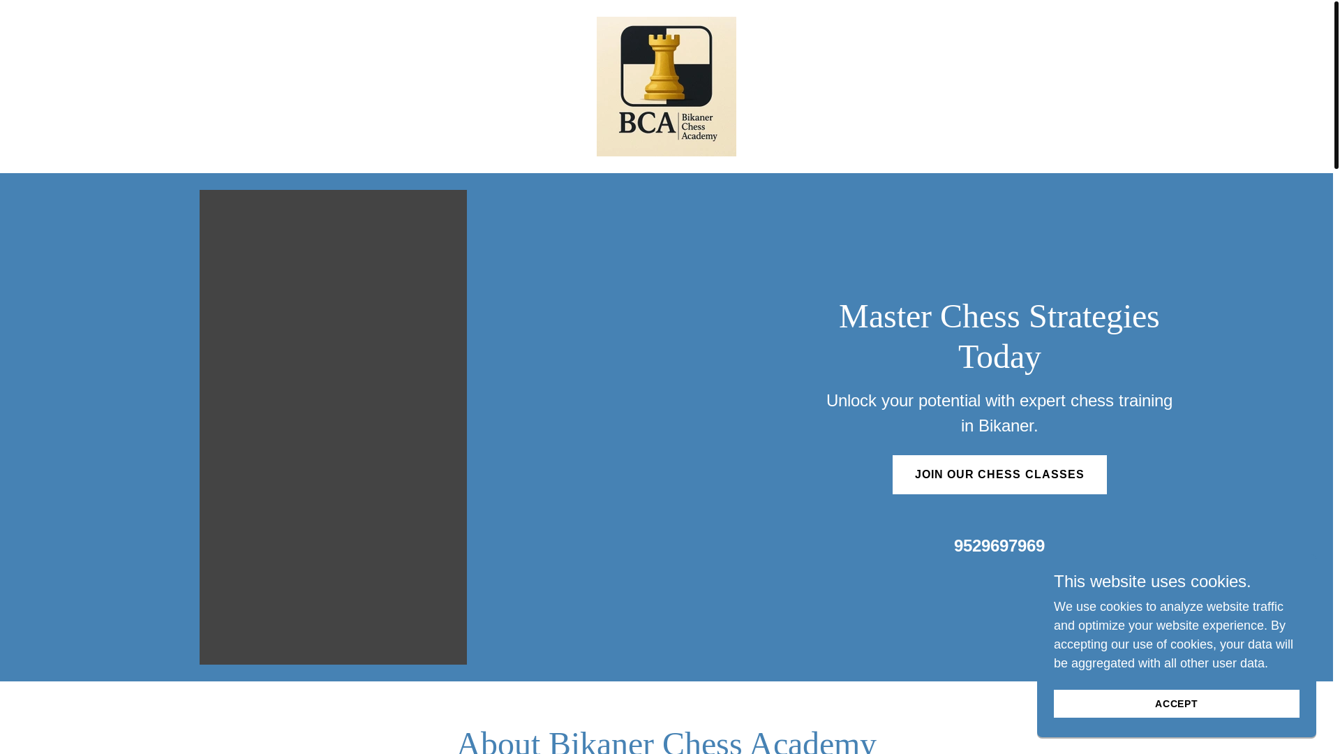 website screenshot of https://bikanerchessacademy.in/