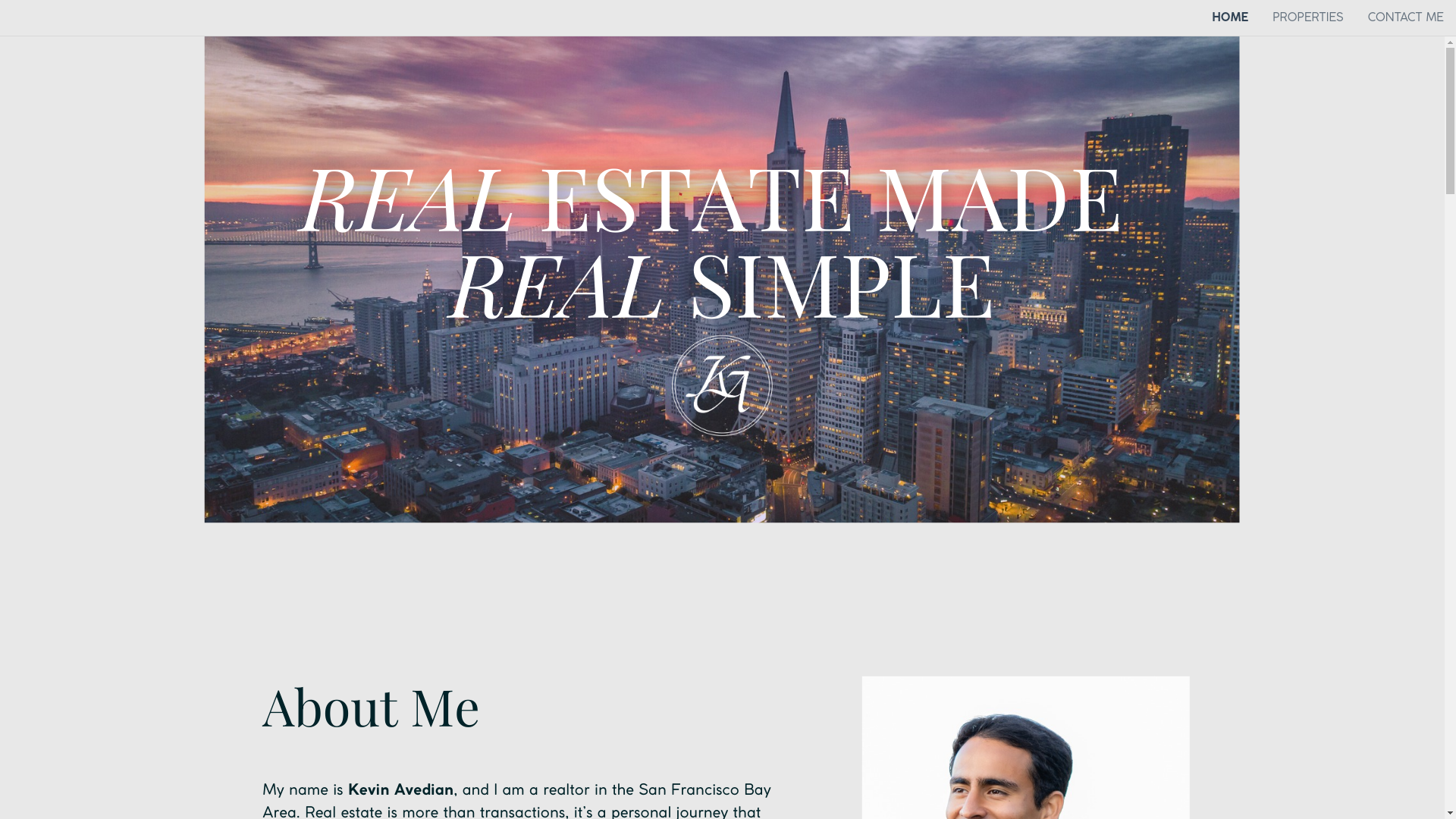 website screenshot of https://kevinavedianrealtor.com/