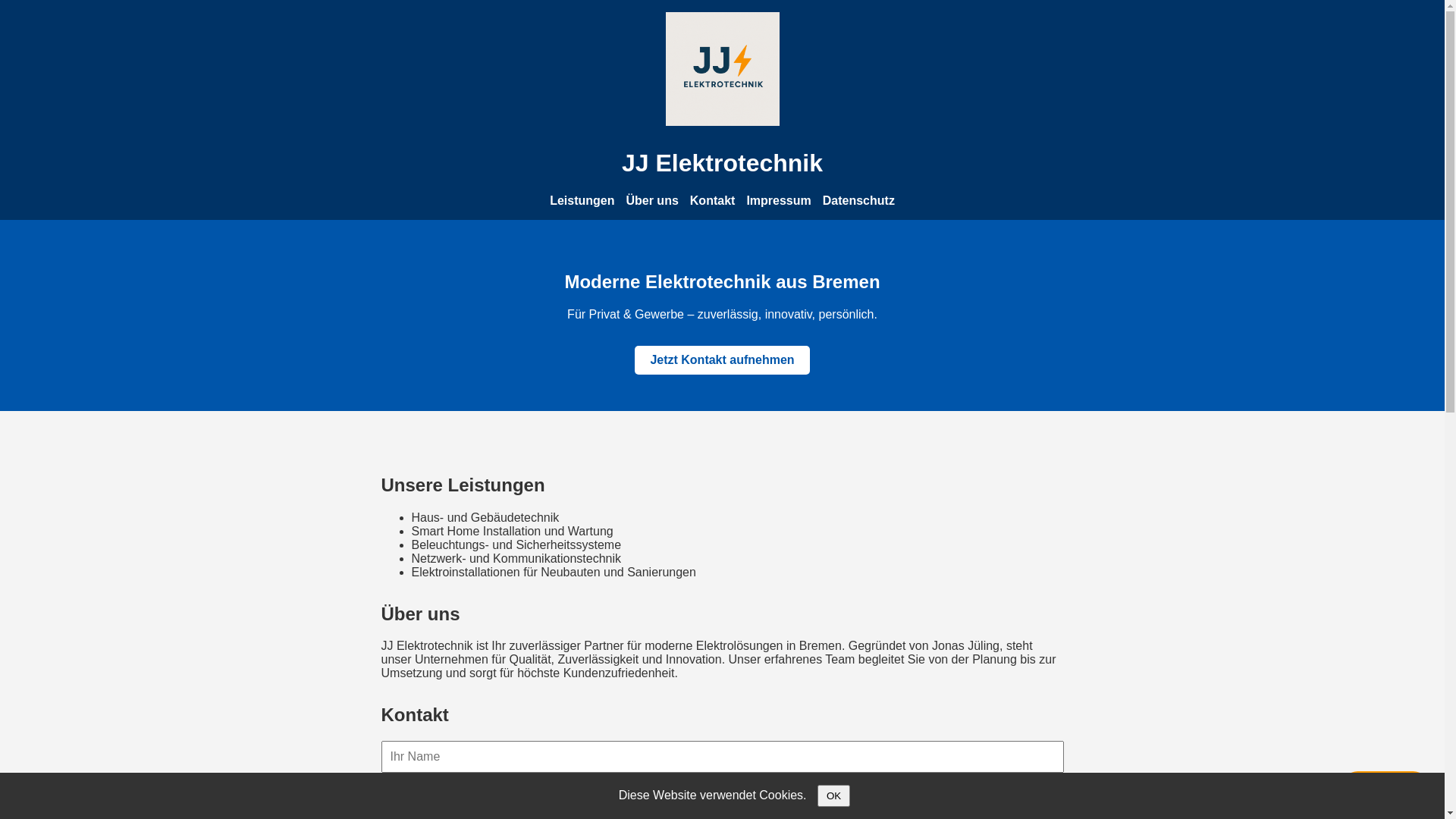 website screenshot of https://jj-elektrotechnik.de/