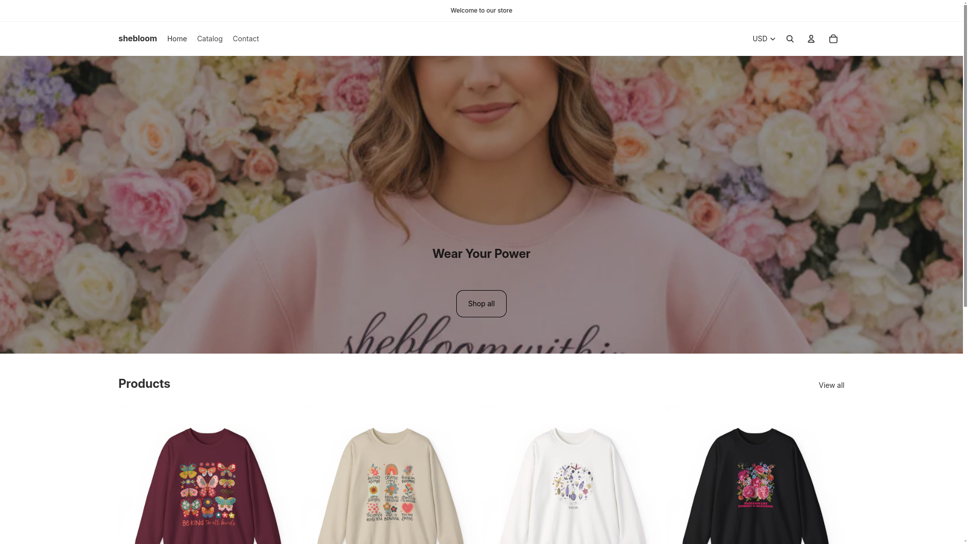 website screenshot of https://shebloomwithin.com/