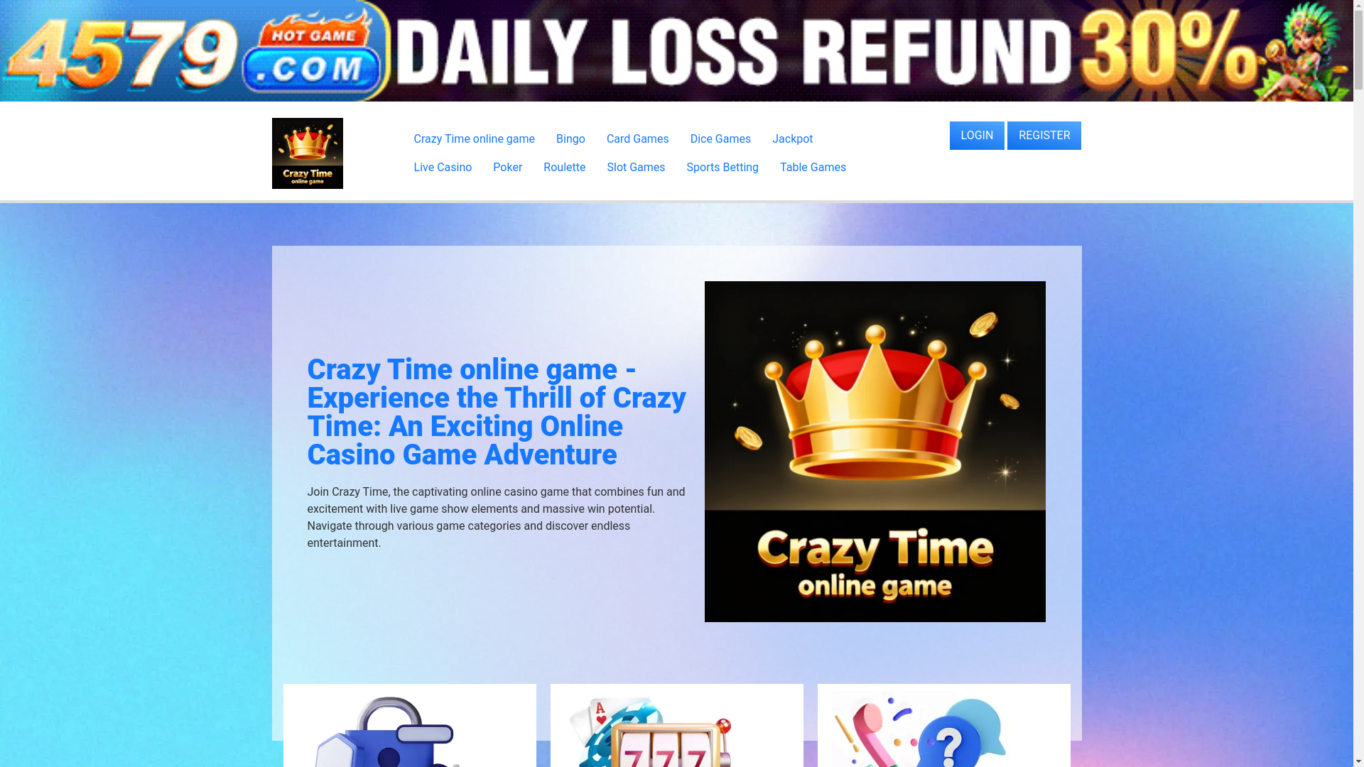 website screenshot of https://crazytimeonlineg.com/