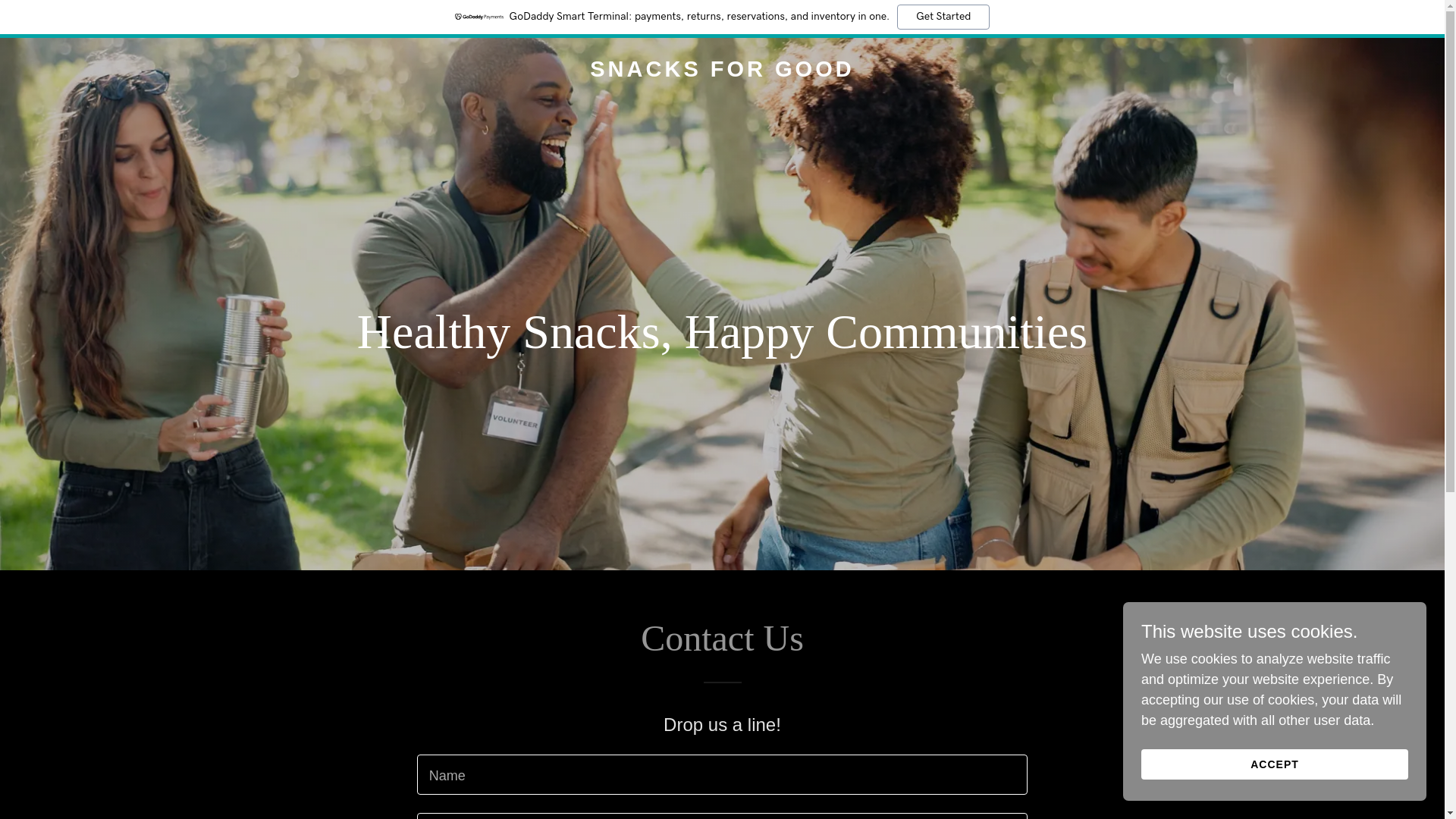 website screenshot of https://snacksforgood.org/