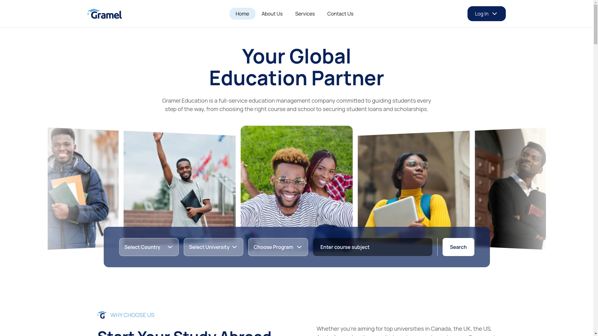 website screenshot of https://grameleducation.com/